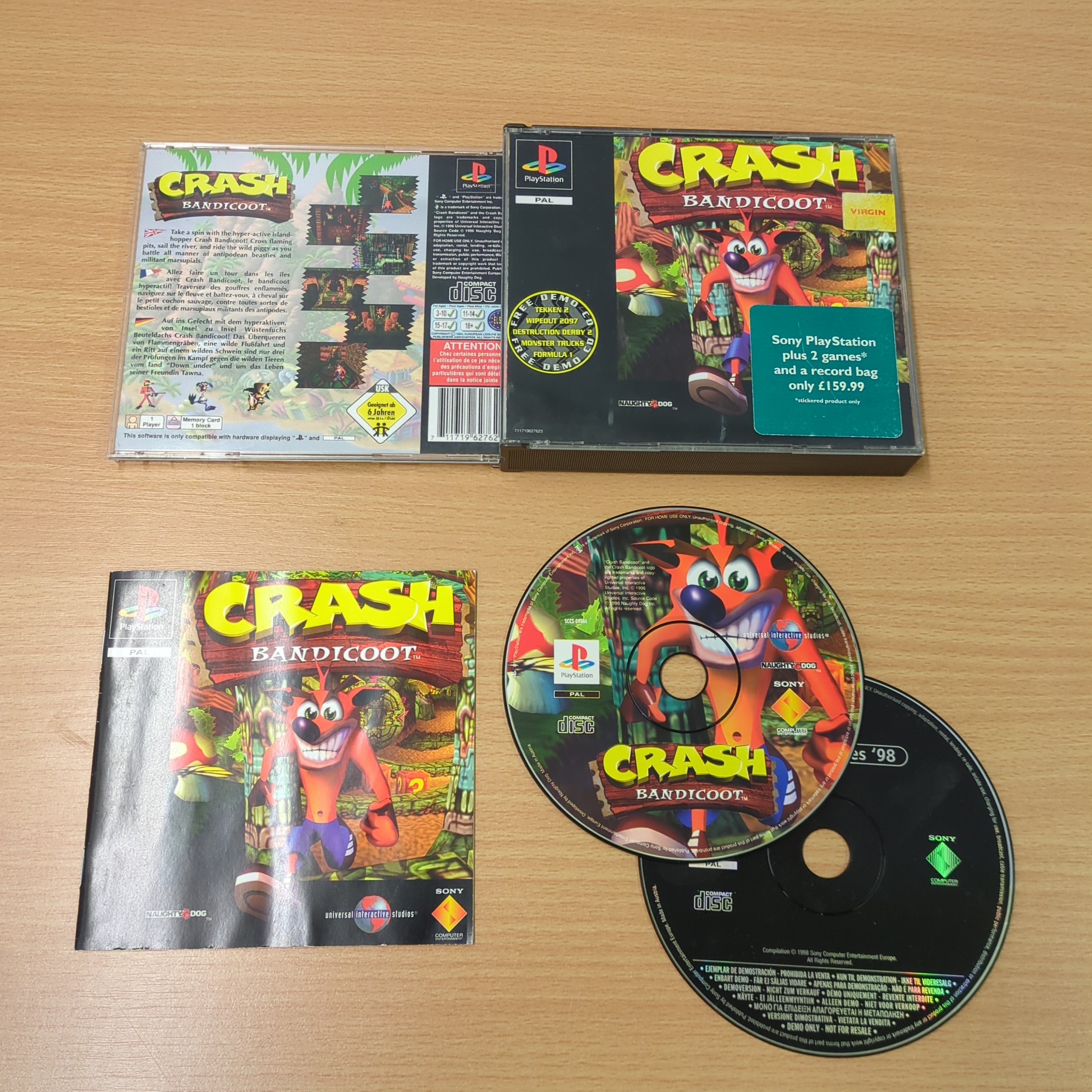 Crash Bandicoot - PS1 PlayStation 1 - PAL FR Francais Crash Bandicoot - PS1 PlayStation 1 - PAL FR Francais