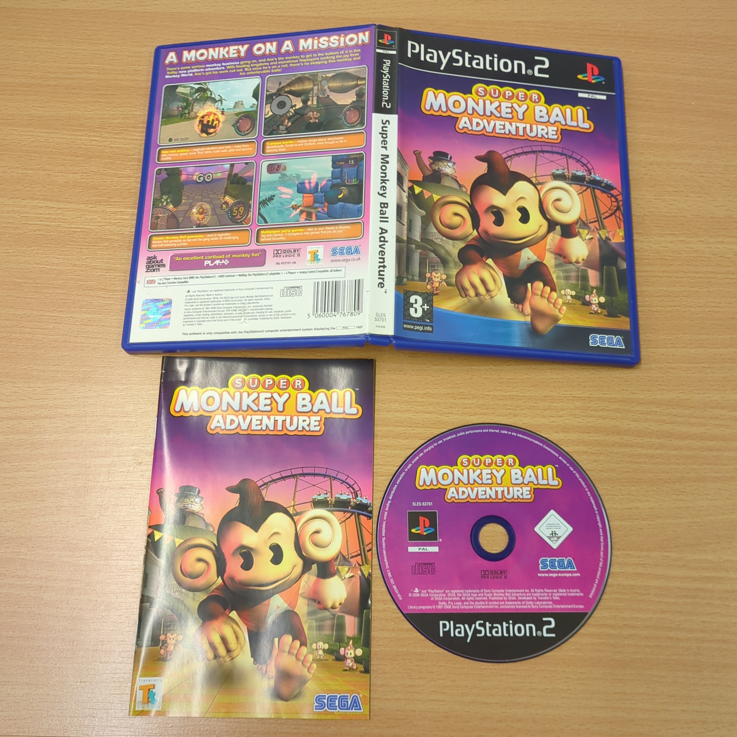 Super Monkey Ball Adventure Sony PS2 game – retro game store uk