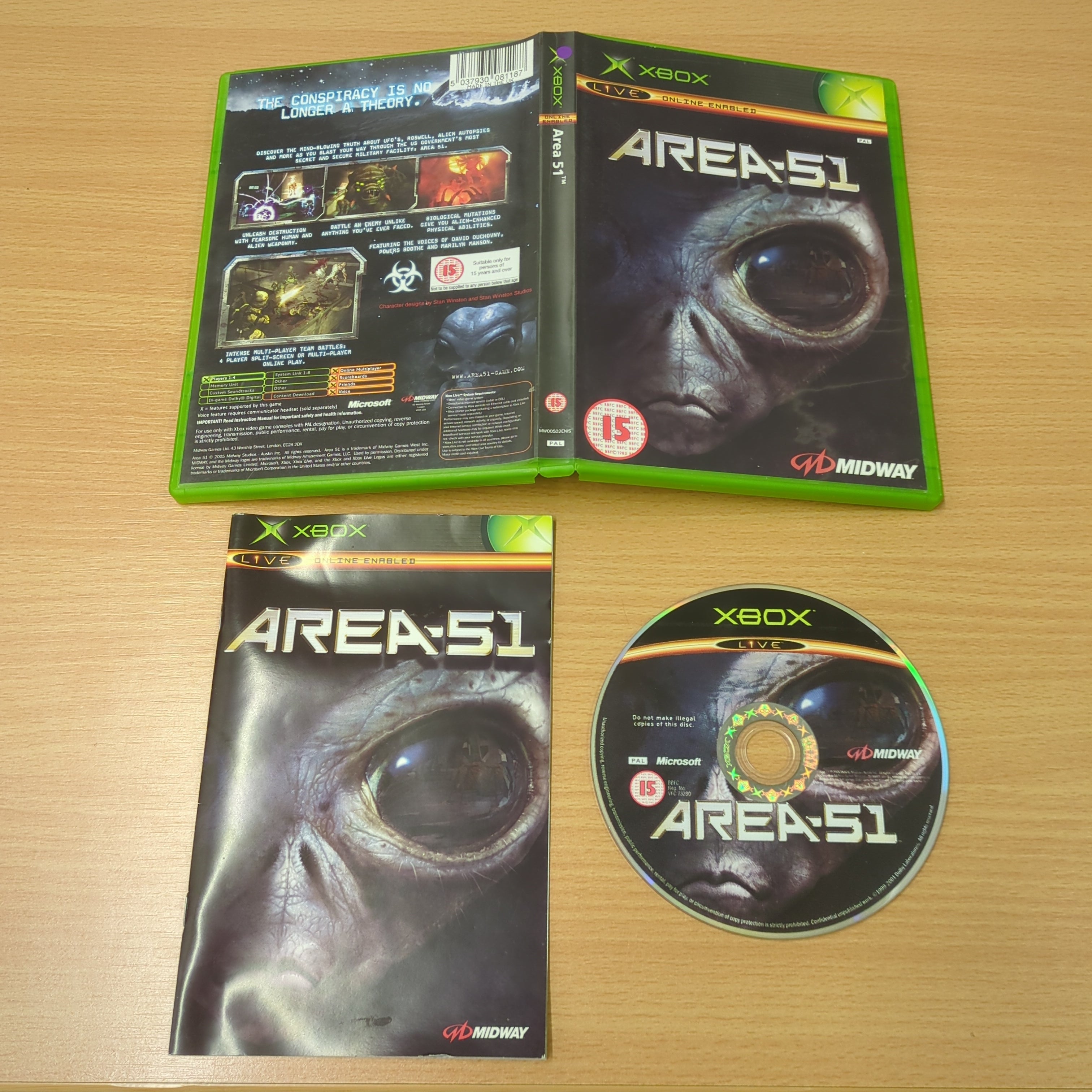 Jeu Area 51 Sur Xbox - Version Française Complète - Très Bon état