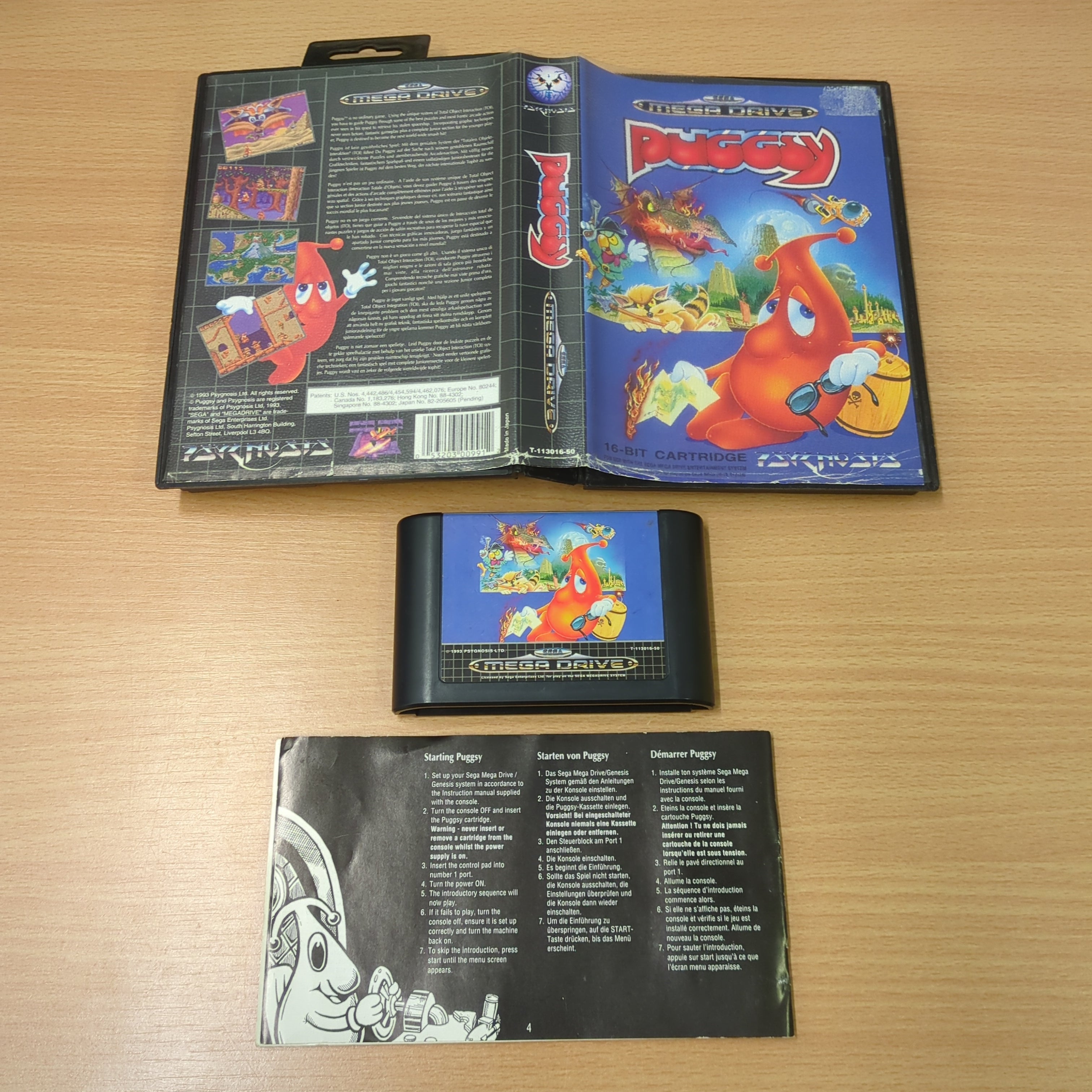 Jeu Puggsy Version Originale Sega Megadrive - Authentique, Bon état Rétro