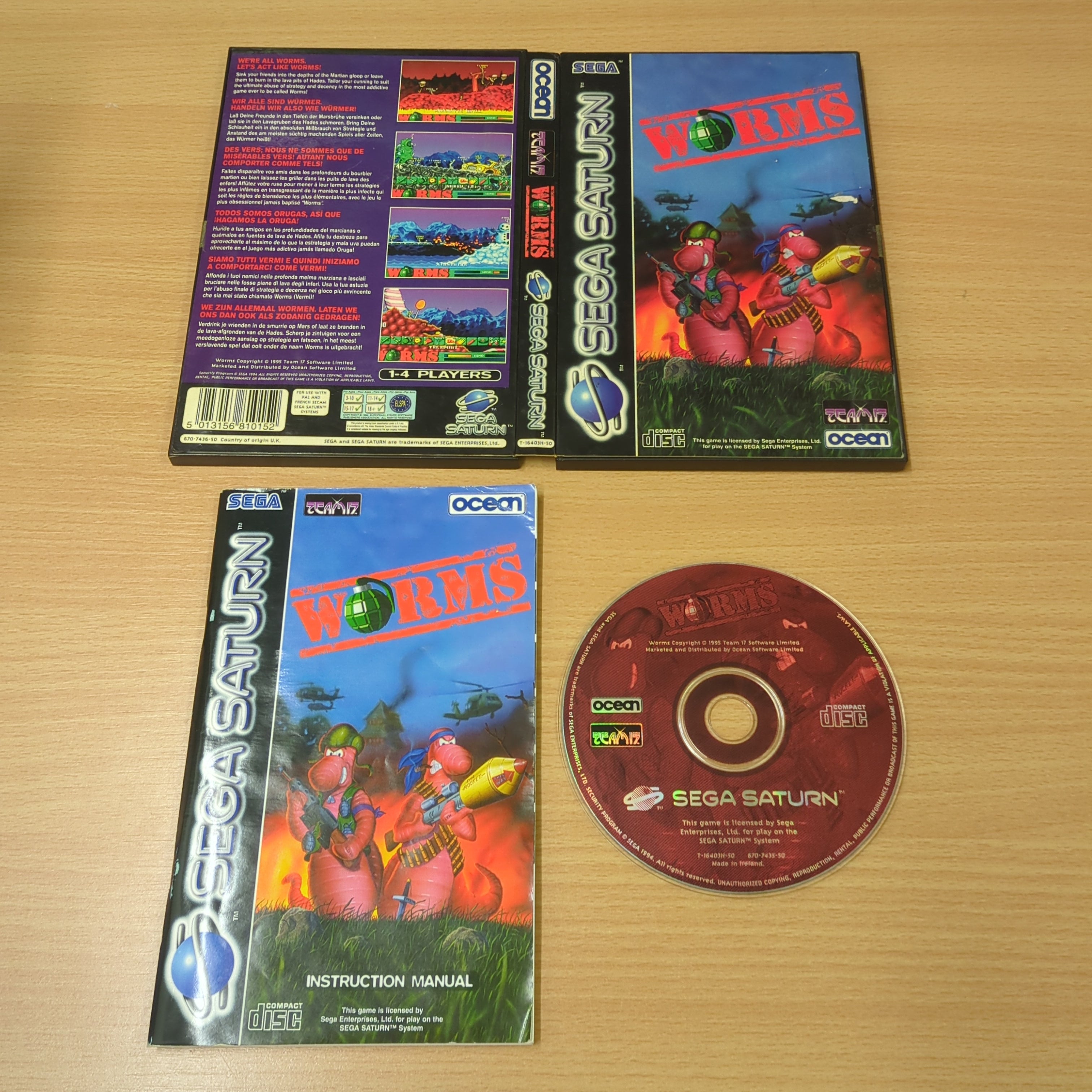 Worms complet sur Sega Saturn PAL FR - TTBE