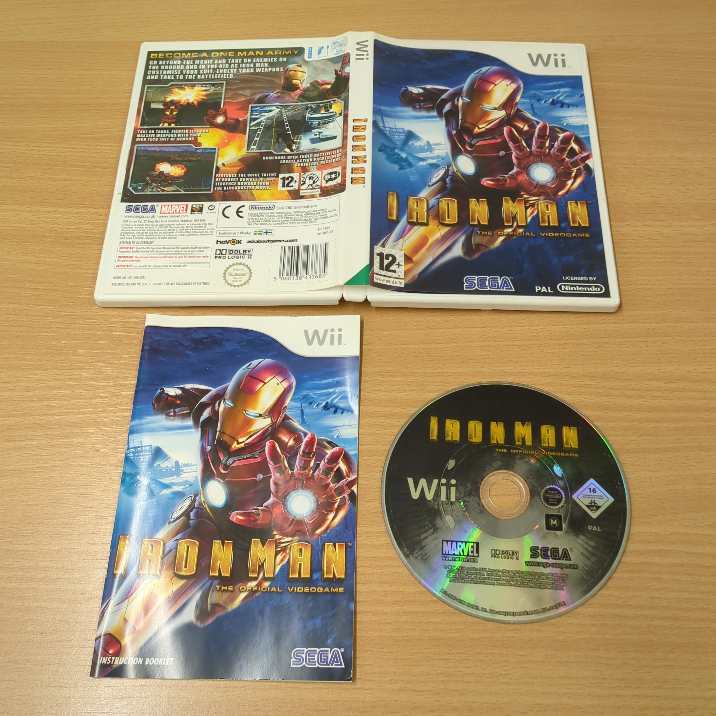 Jeu Iron Man Sur Wii (PAL), Version Française, Occasion, Boîtier Usé, Disque Rayé