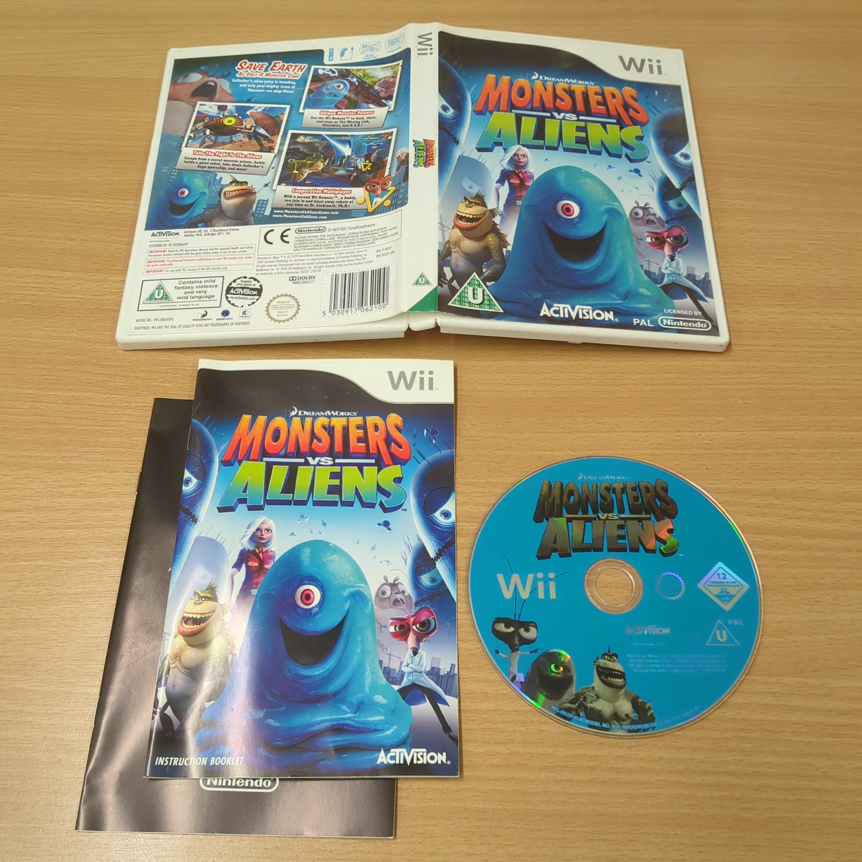 Monsters vs AliensNintendo Wii Game Complete + tested 8bitbeyond – retro  game store uk
