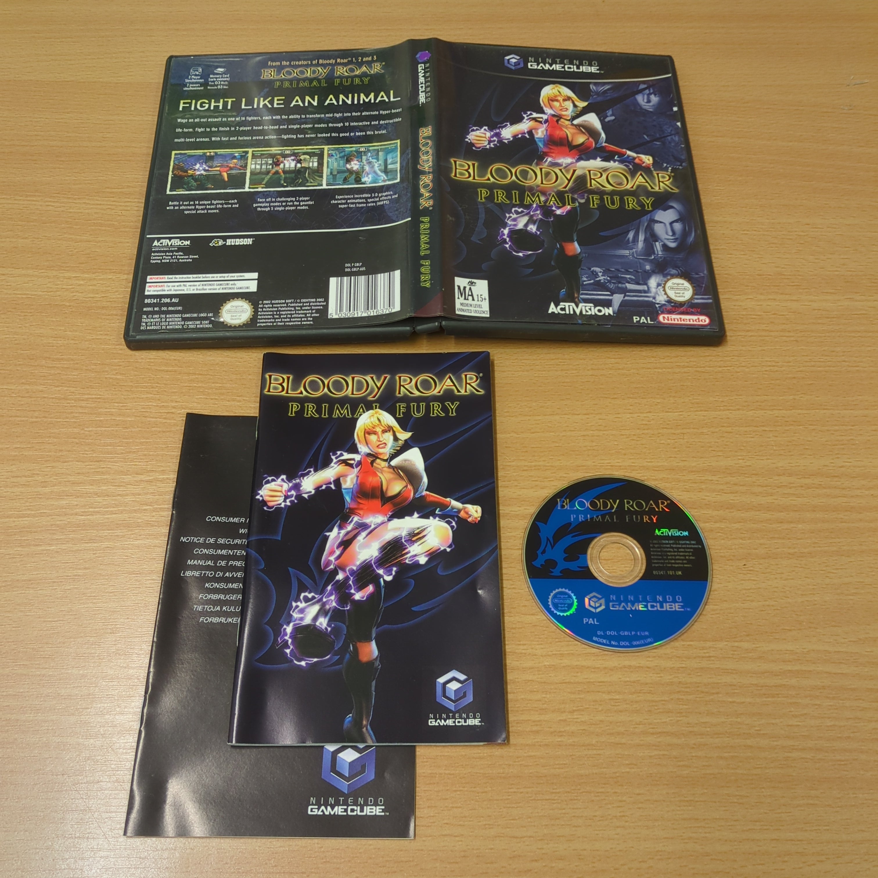 Bloody Roar primal Fury Australian release (pal) Nintendo GameCube
