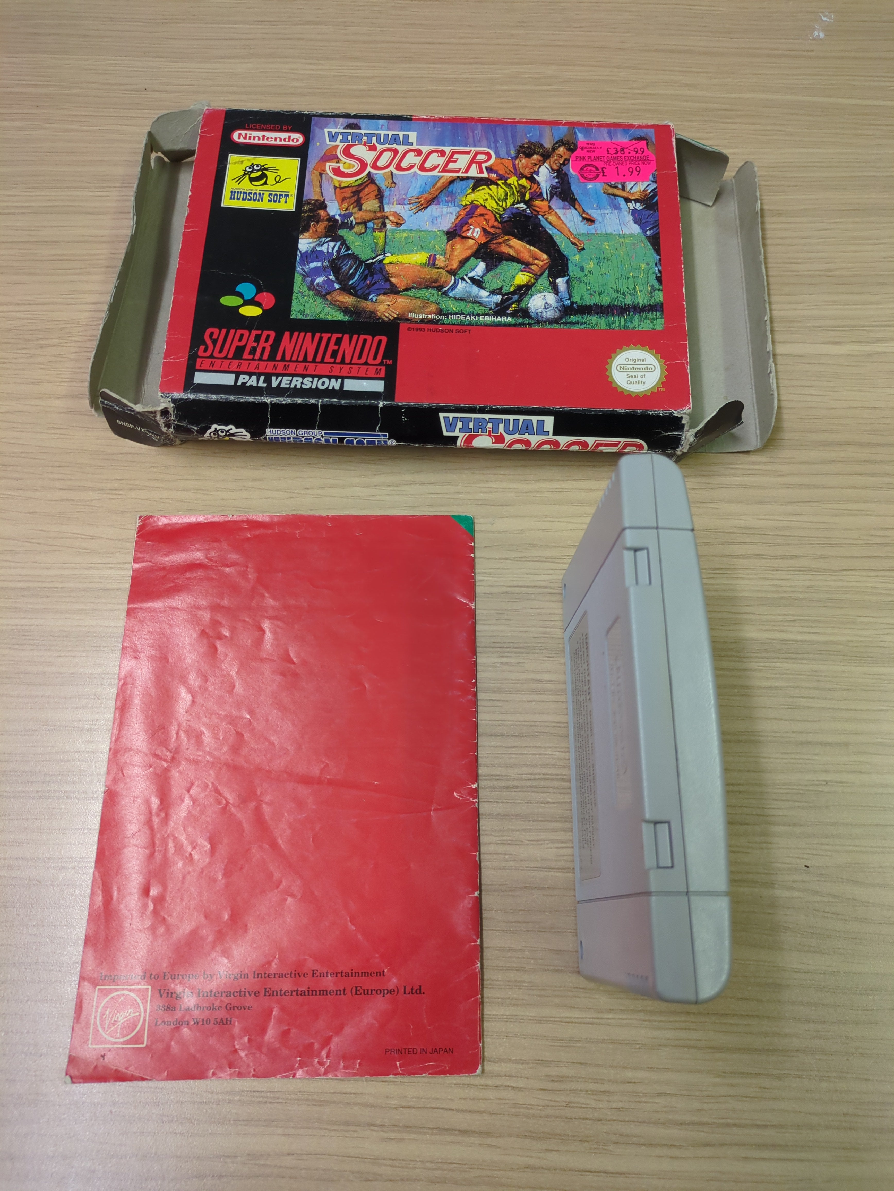 Virtual Soccer Super Nintendo SNES game Boxed