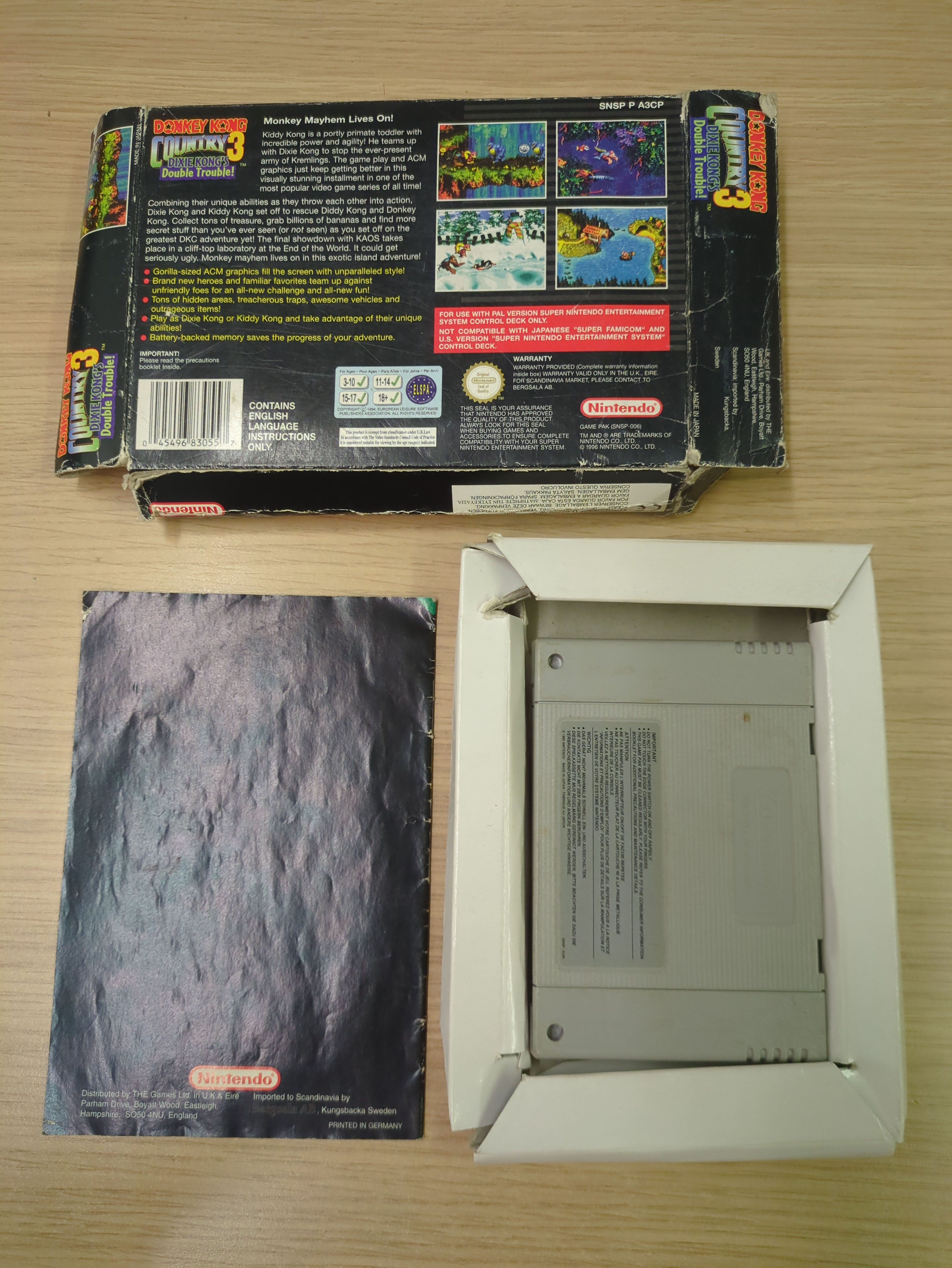 Donkey Kong Country 3 Dixie Kong's Double Trouble Super Nintendo SNES game