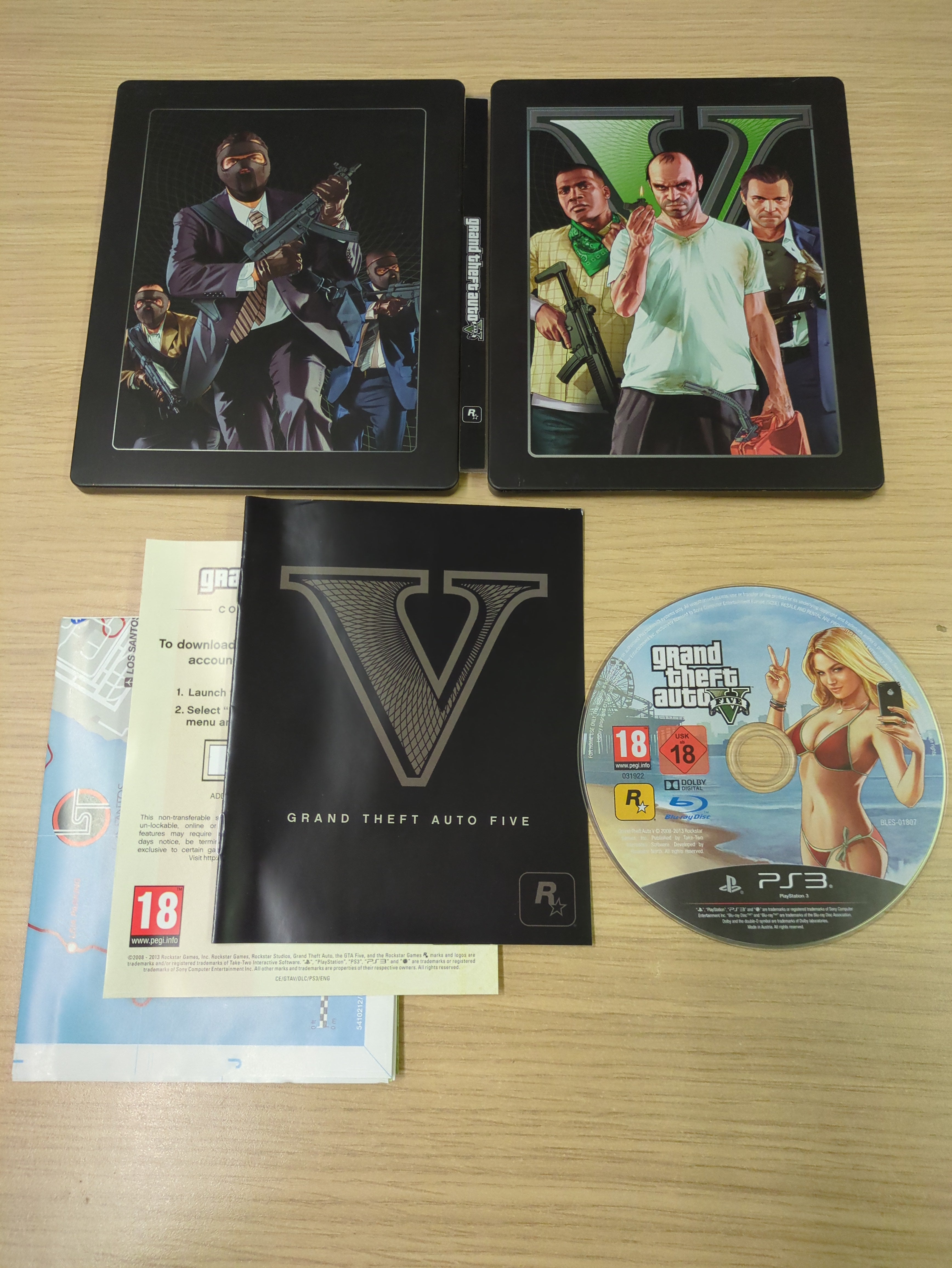 Xbox 360 Game grand theft auto v 5 gta v 5 Steel tin edition ( Tin Only ) A Xbox 360 Game grand theft auto v 5 gta v 5 Steel tin edition ( Tin Only ) A