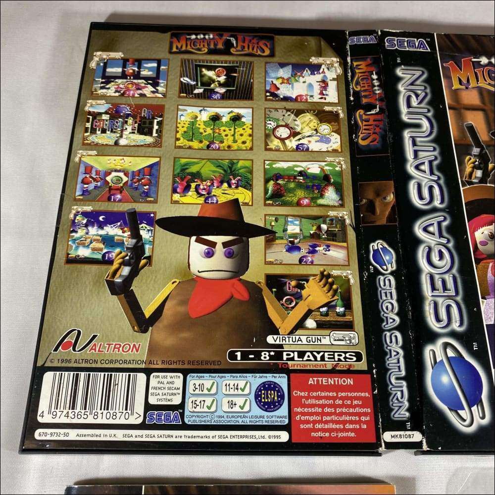 Buy Mighty hits Sega saturn game complete -@ 8BitBeyond