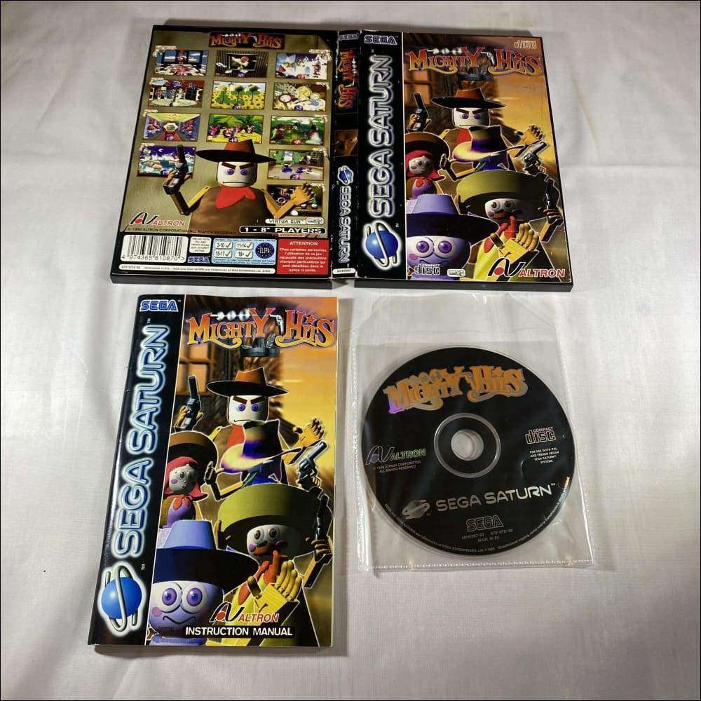 Buy Mighty hits Sega saturn game complete -@ 8BitBeyond