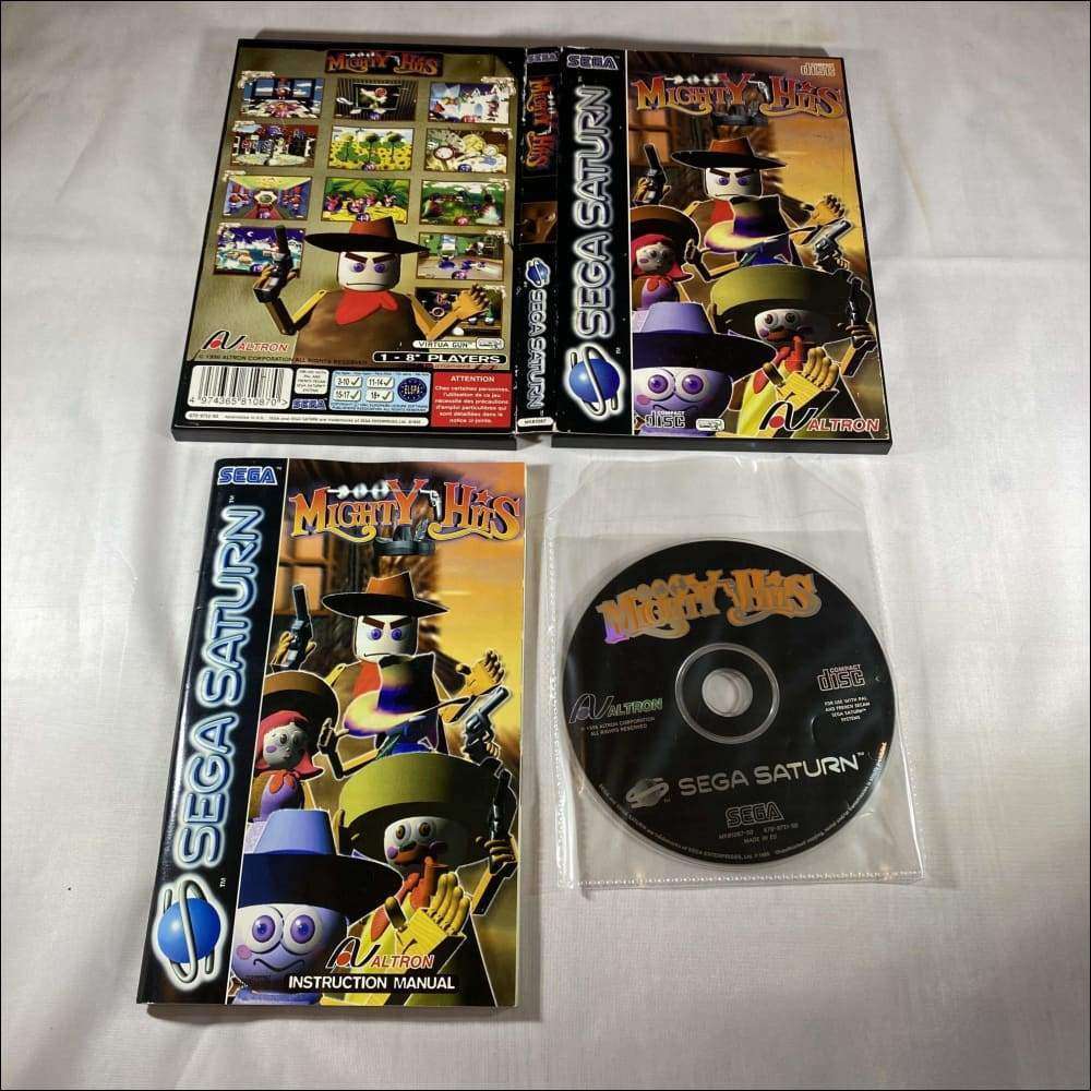Buy Mighty hits Sega saturn game complete -@ 8BitBeyond