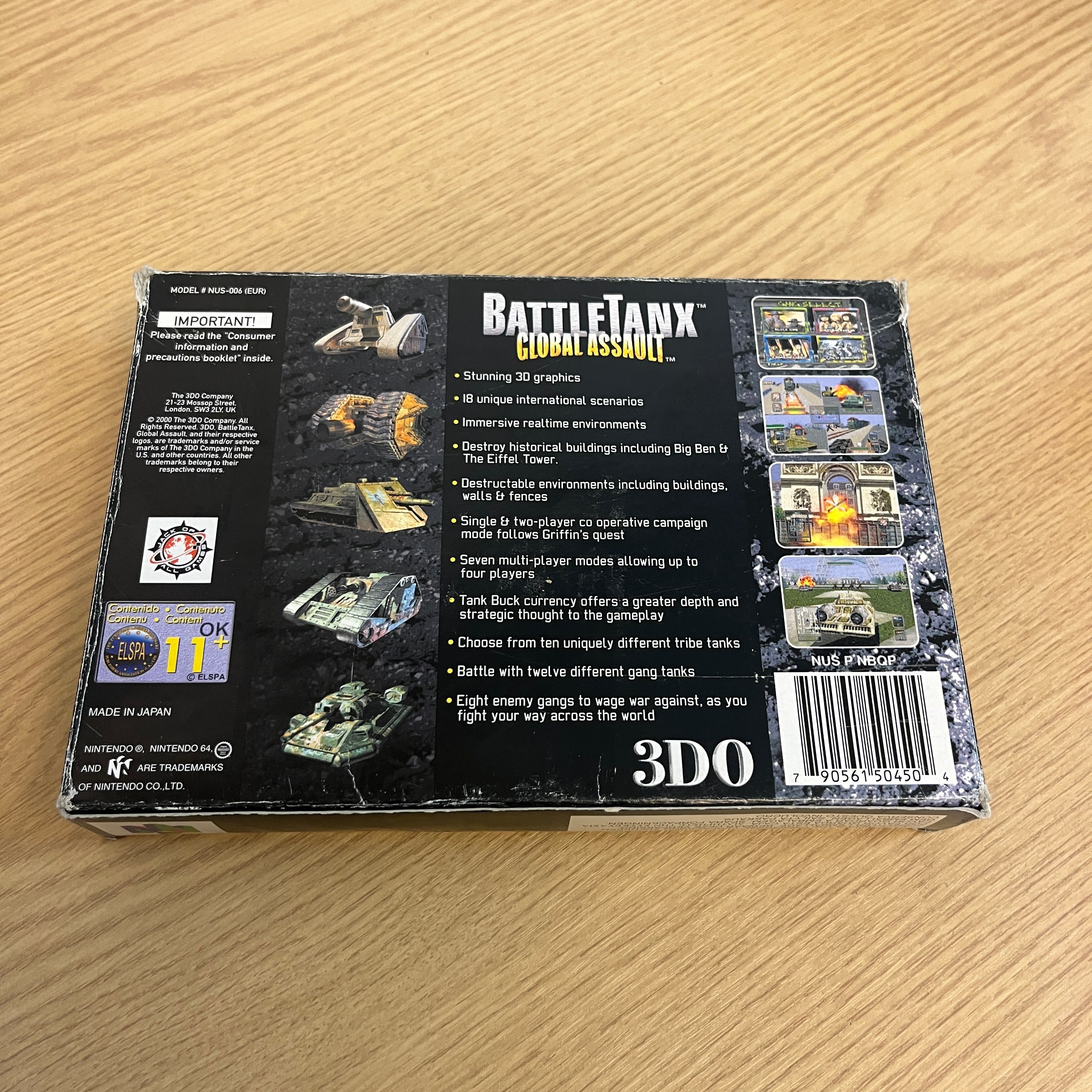Battletanx : Global assault n64 game boxed