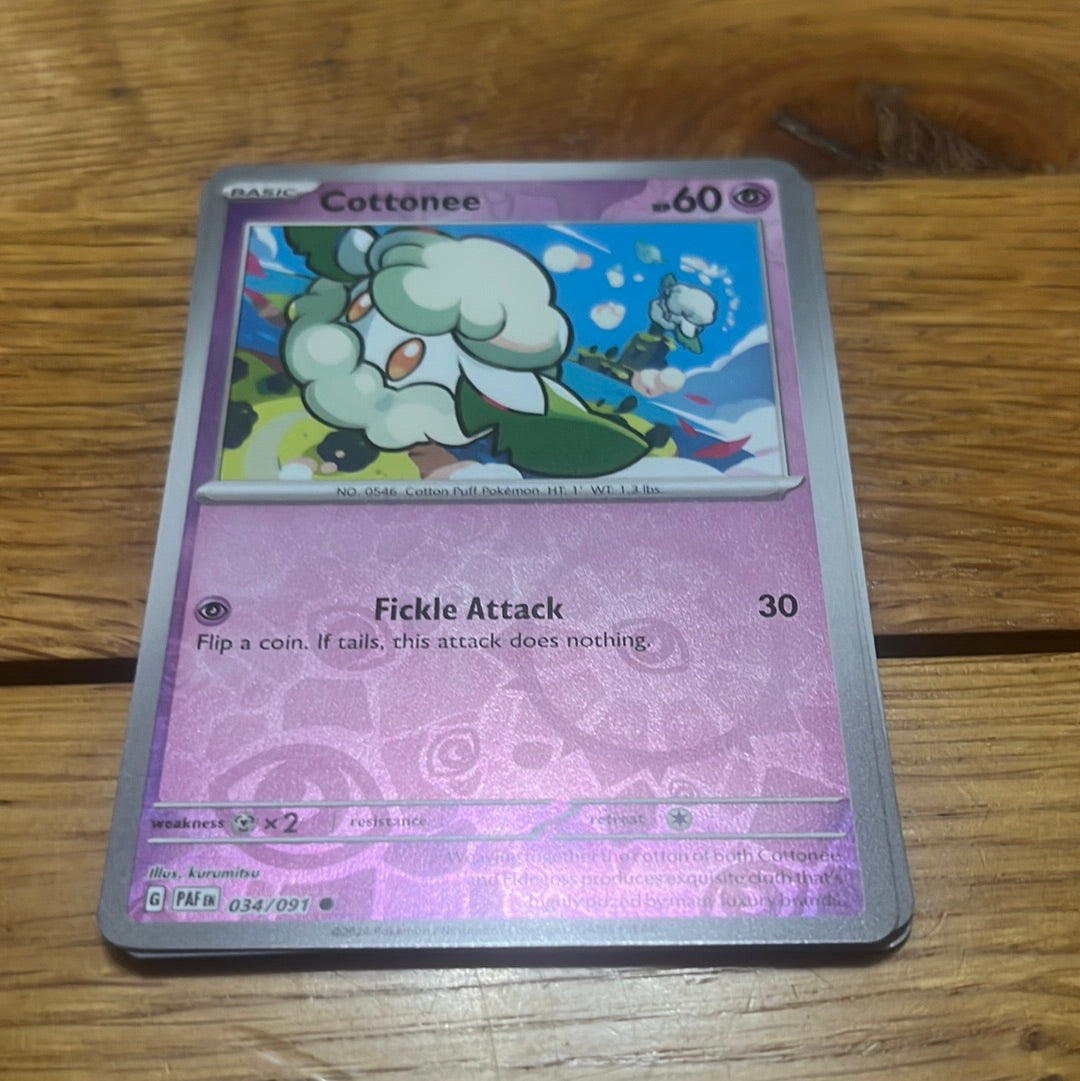 Paldean Fates: Cottonee [Reverse Holo] #34