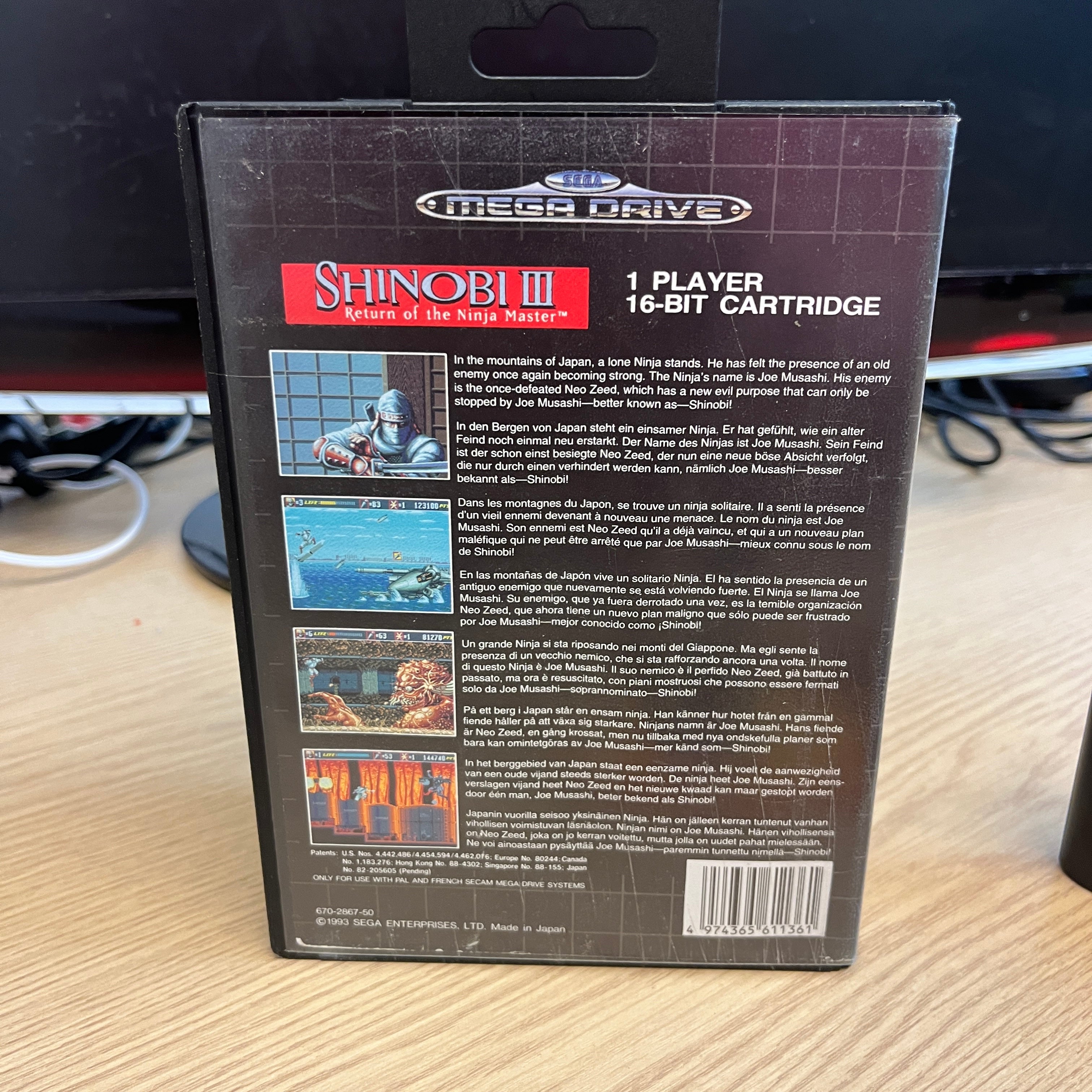 Shinobi III: Revenge of The Ninja Master Sega Mega Drive game complete 3