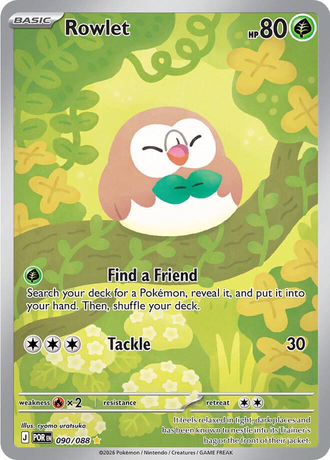Rowlet - 090/088 - Shiny Rare - Perfect Order – retro game store uk ...