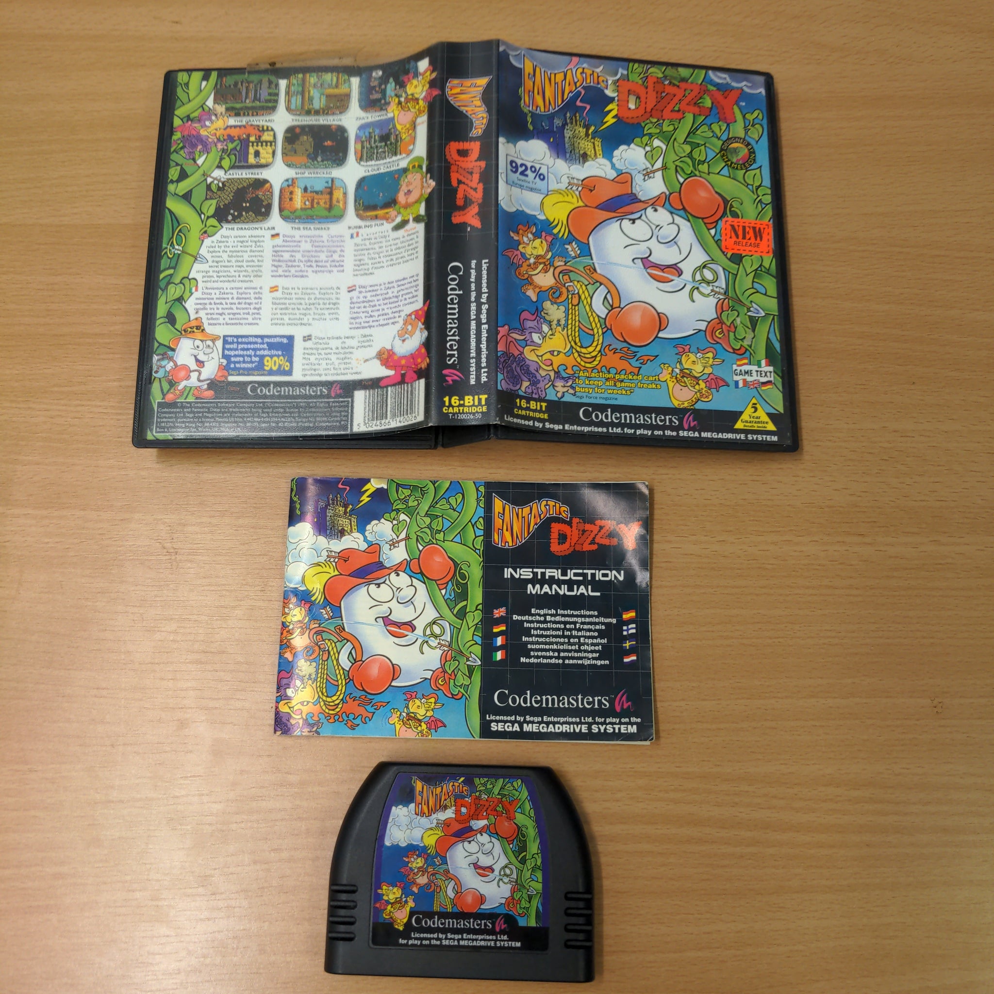 Fantastic Dizzy Sega Mega Drive game complete