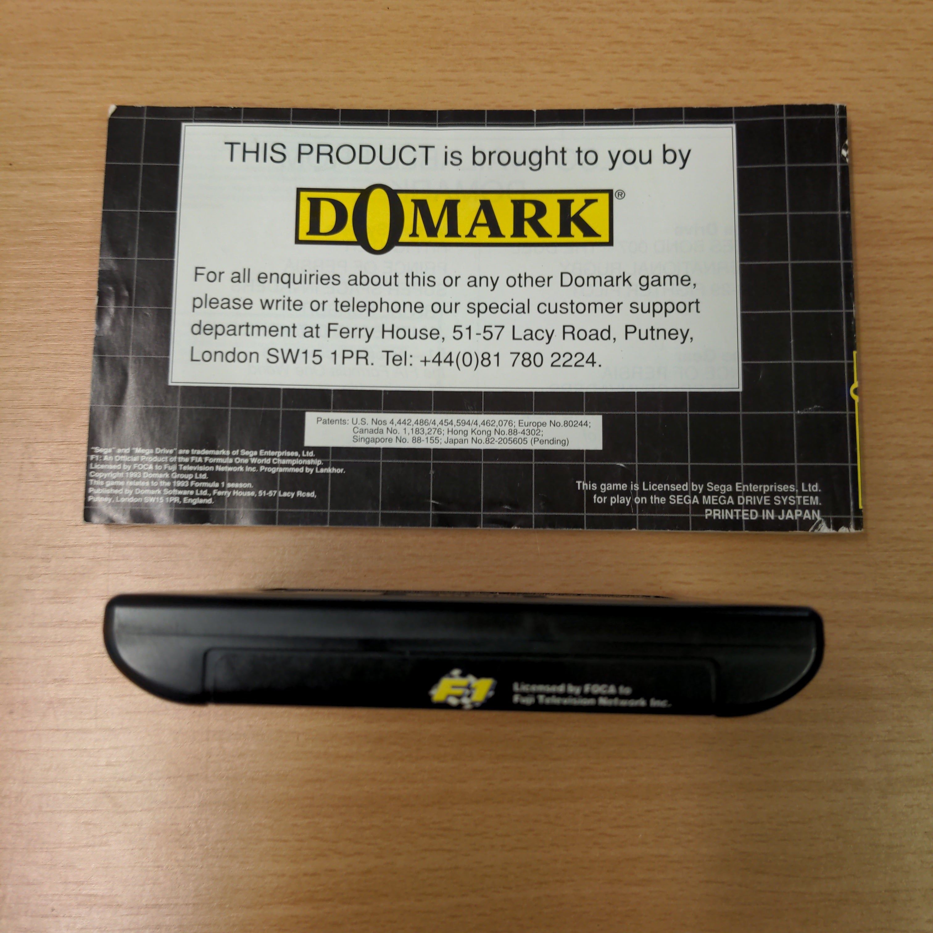 F1 Sega Mega Drive game complete