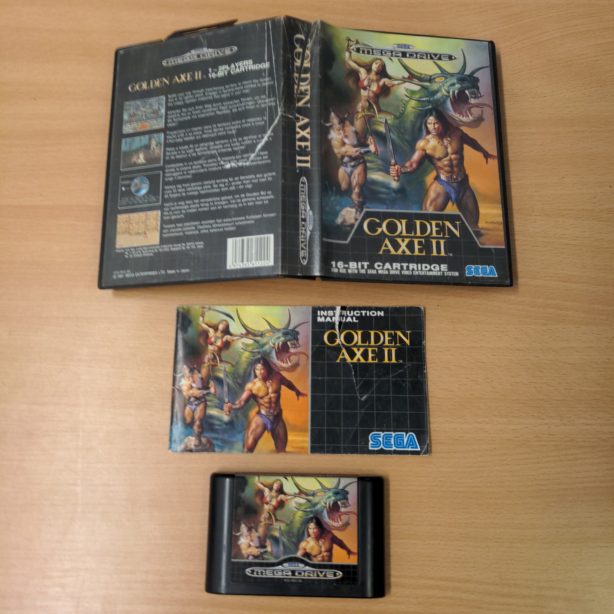 Golden Axe II Sega Mega Drive game complete