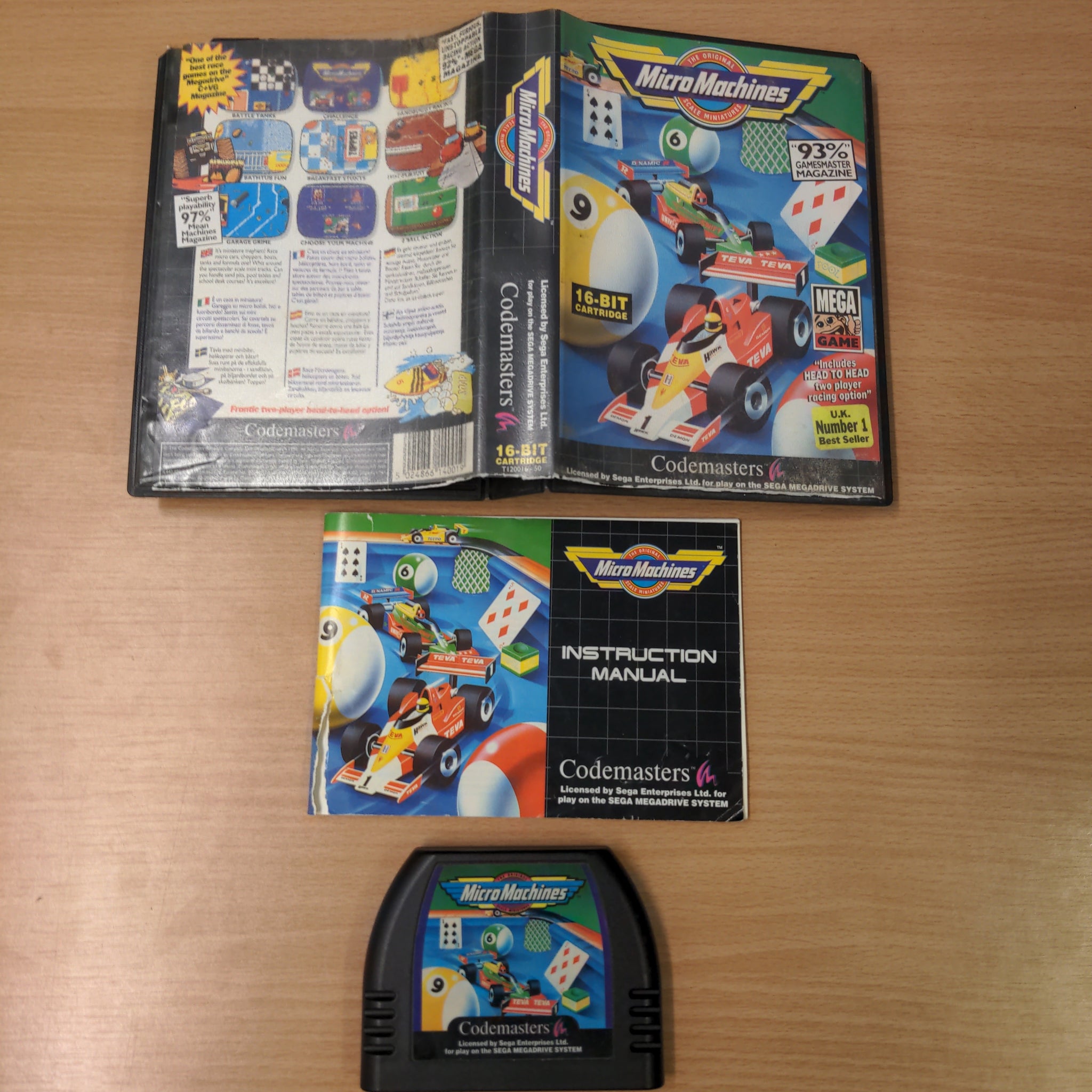 Micro Machines Sega Mega Drive game complete