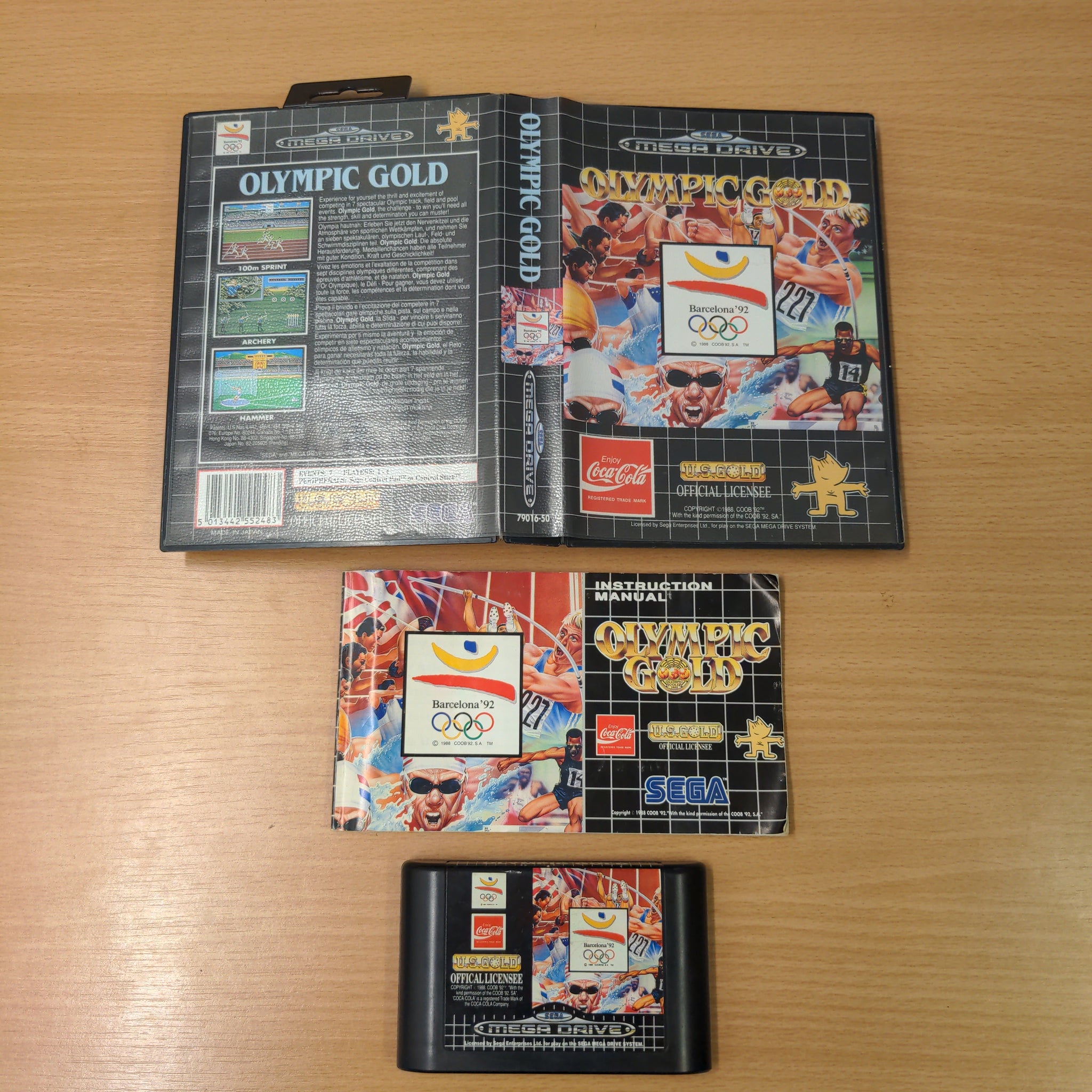 Olympic Gold: Barcelona '92 Sega Mega Drive game complete