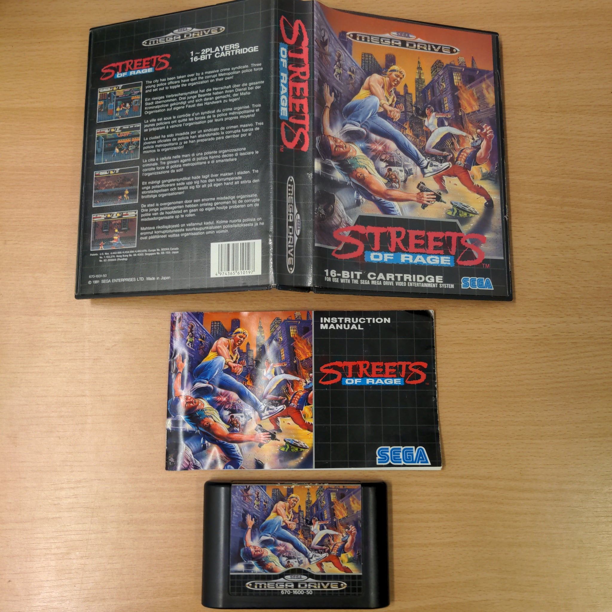 Streets of Rage Sega Mega Drive game complete