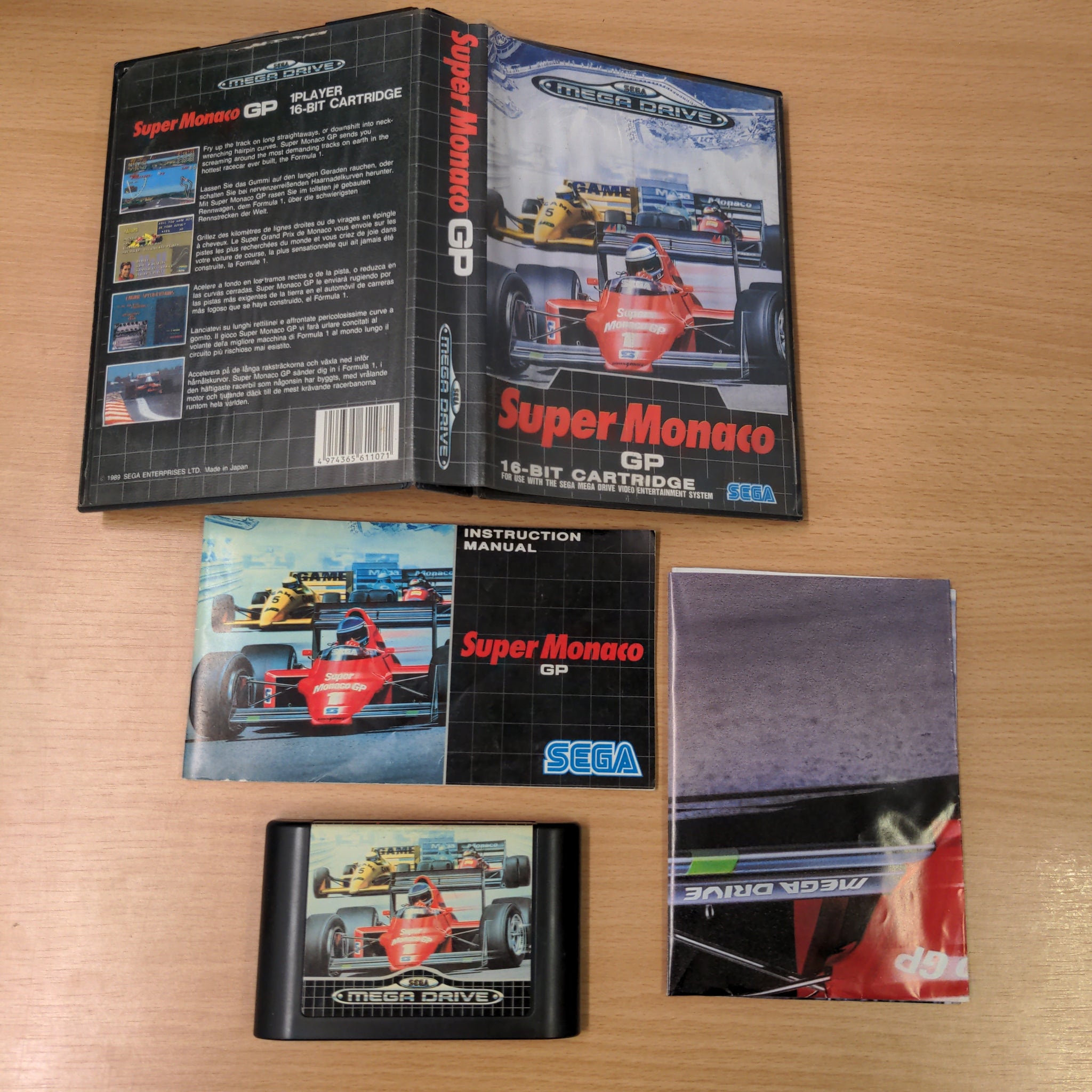 Super Monaco GP Sega Mega Drive game complete with Poster