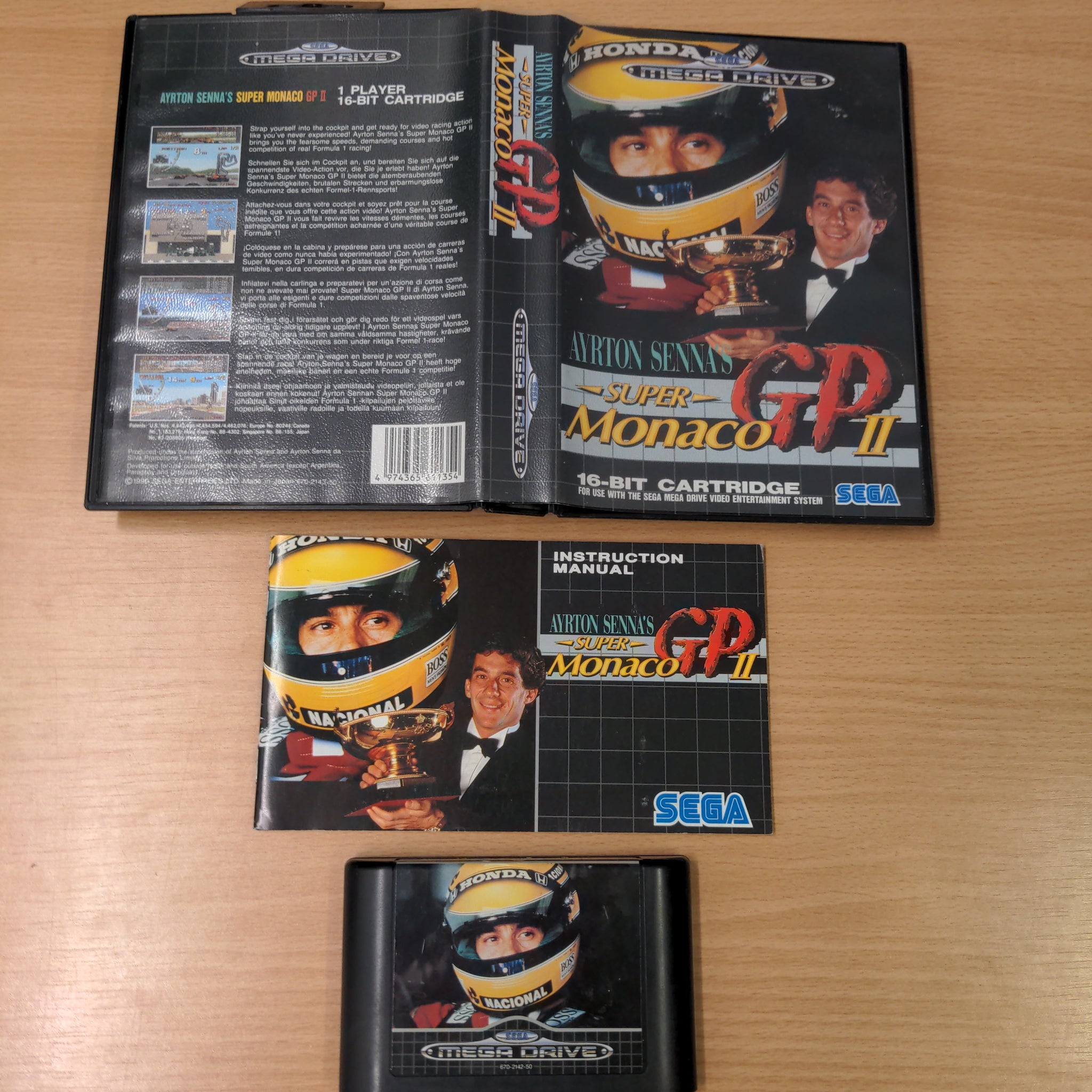Ayrton Senna's Super Monaco GP II Sega Mega Drive game complete