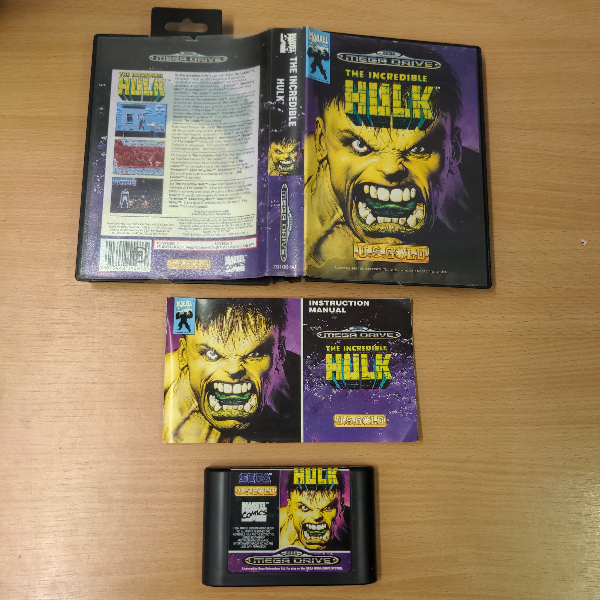 The Incredible Hulk Sega Mega Drive game complete