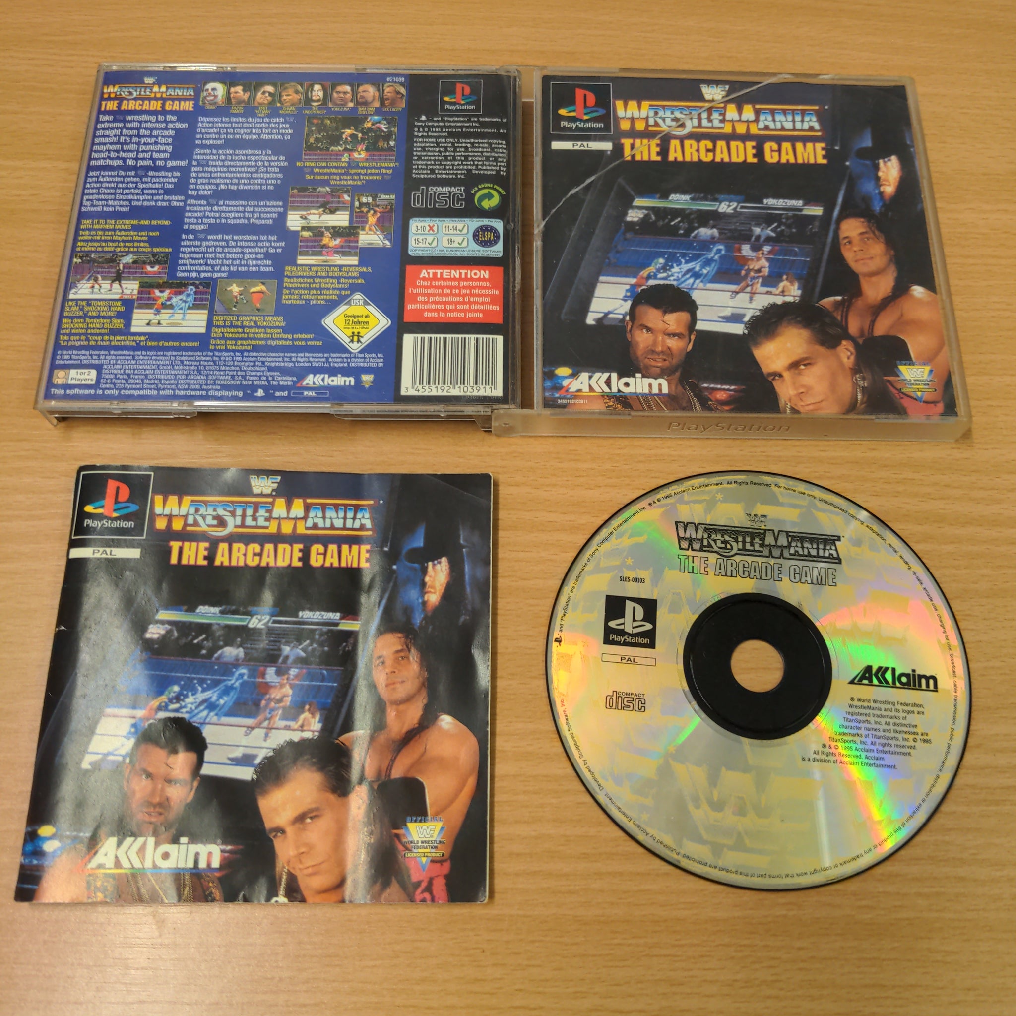 WWF WrestleMania The Arcade Game Sony PS1 game retro game store uk