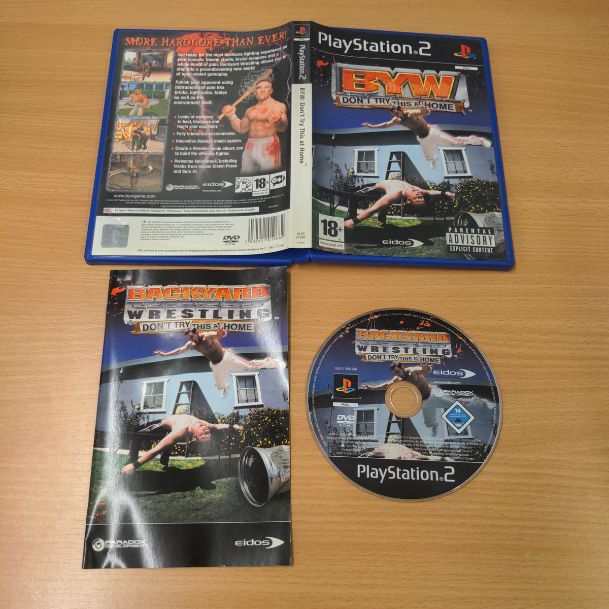 BYW Backyard Wrestling Don't Try This At Home - Sony PS2 BYW Backyard Wrestling Don't Try This At Home - Sony PS2