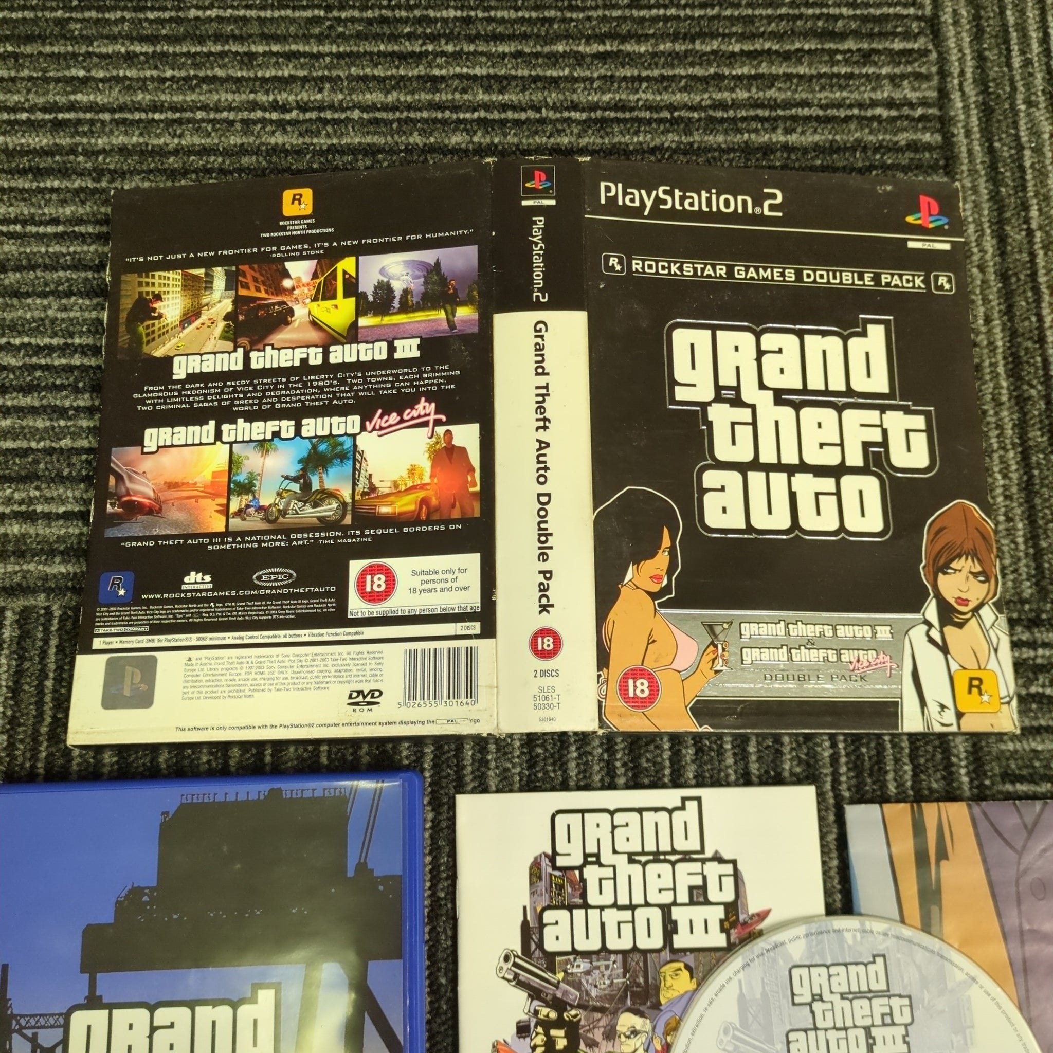 Lot of 3 Grand Theft Auto GTA 3 Vice City San Andreas PlayStation 2 PS2  Complete