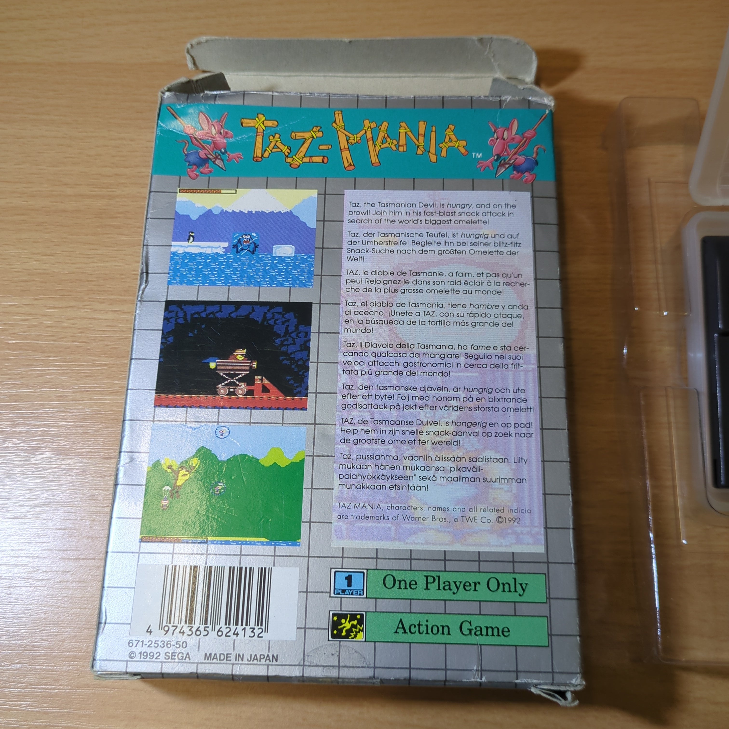 Taz-Mania Sega Game Gear game boxed