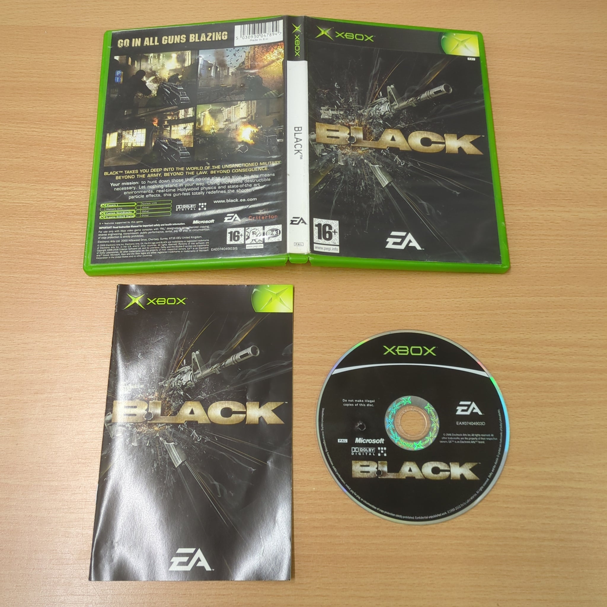 Black original Xbox game