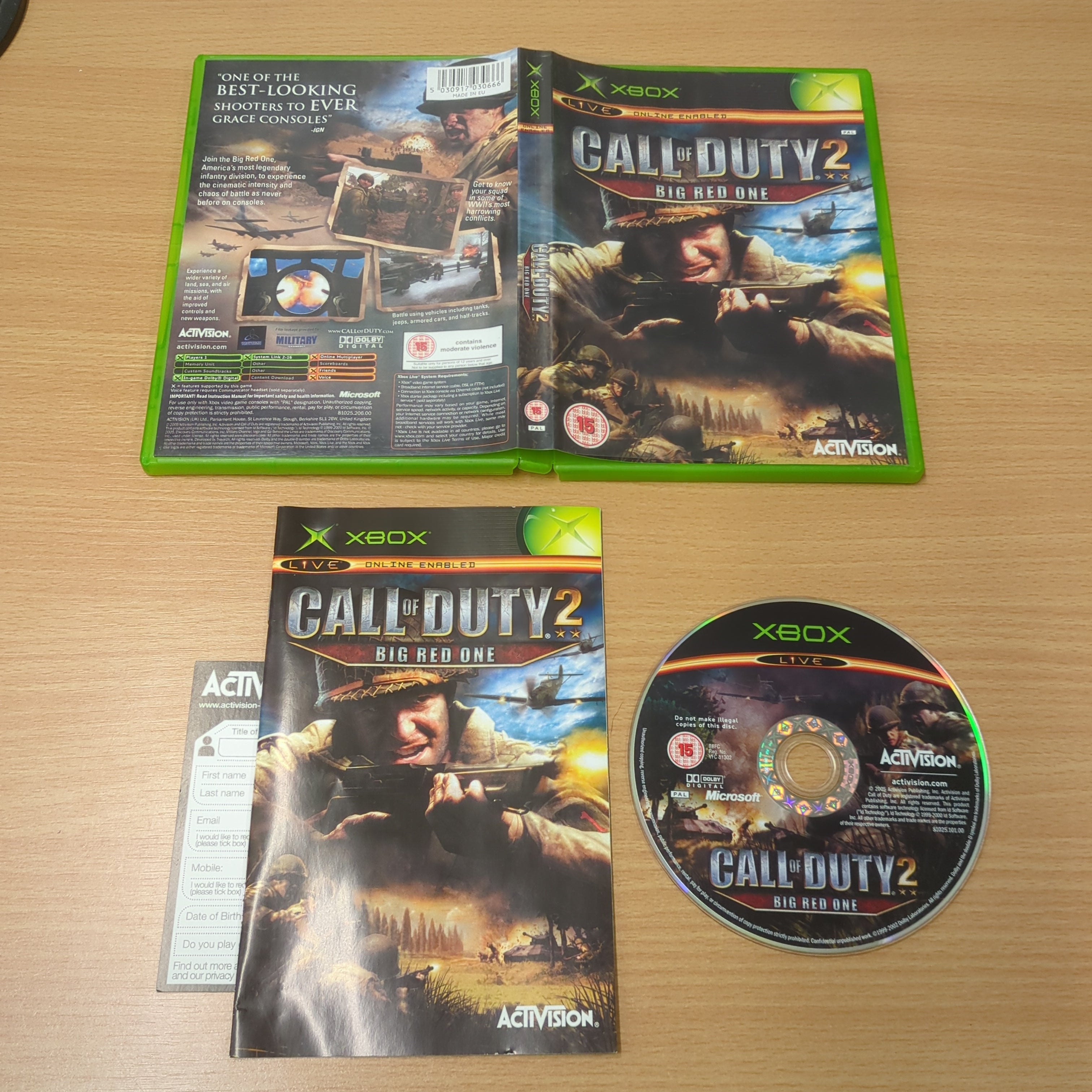 Call of Duty 2: Big Red One original Xbox game