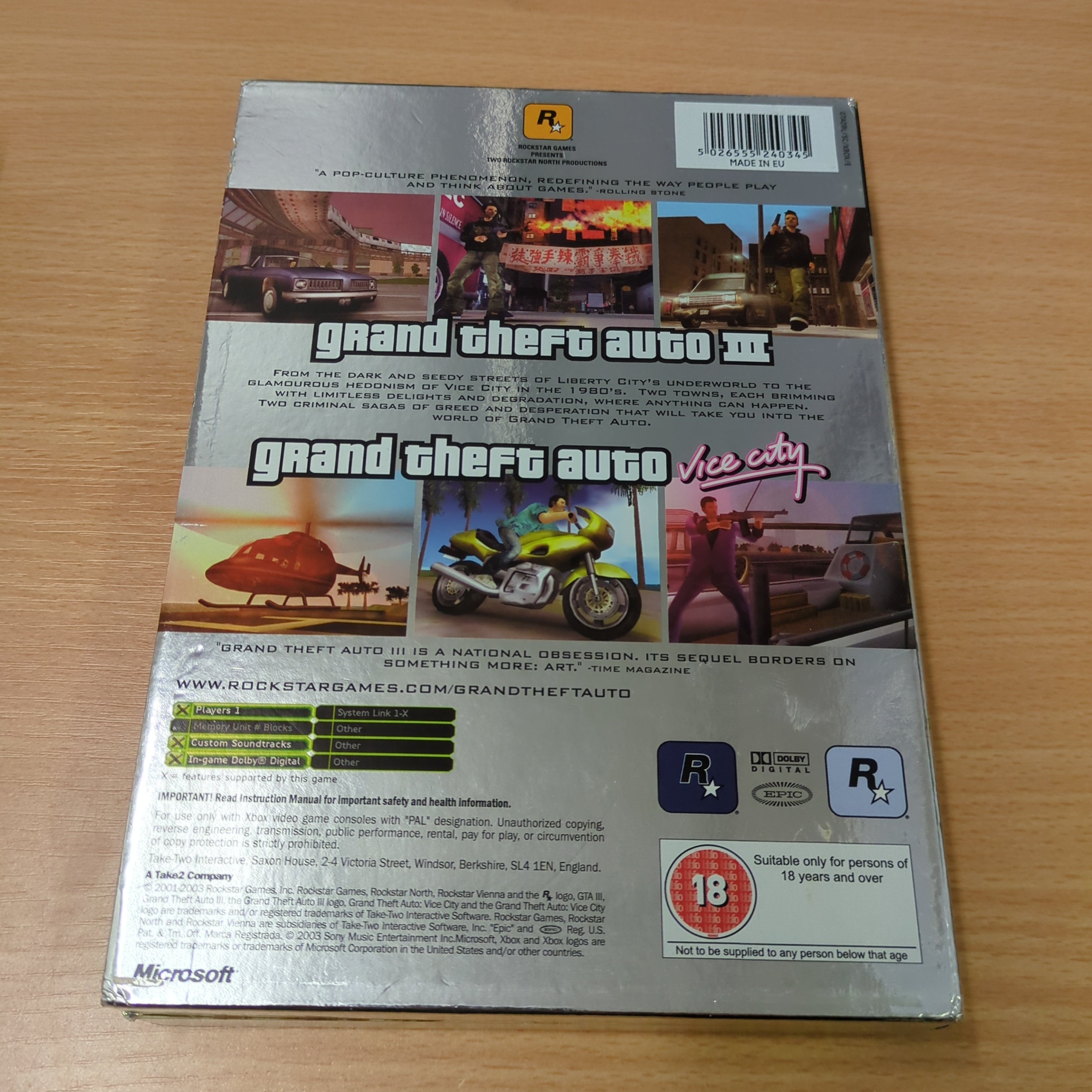 Grand Theft Auto: Double Pack original Xbox game