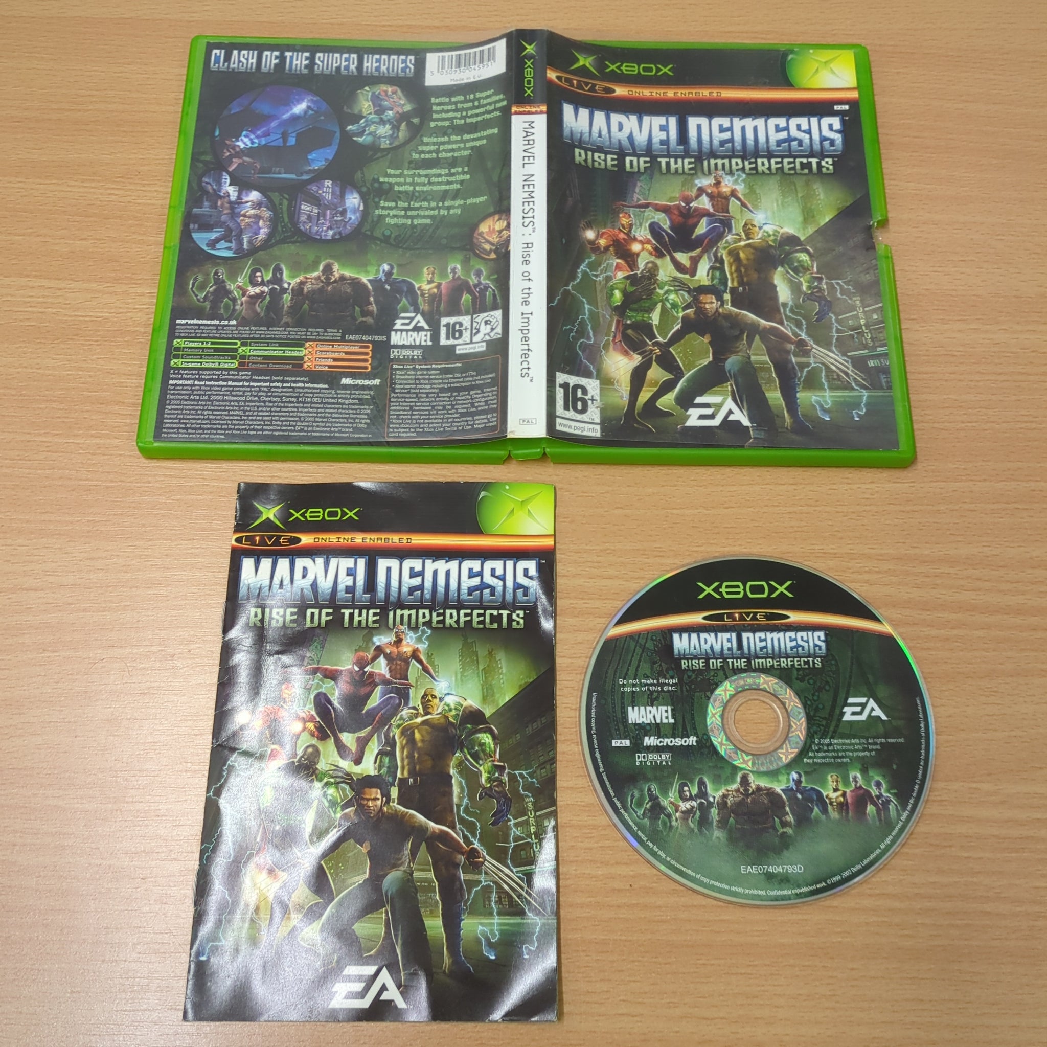 Marvel Nemesis: Rise of the Imperfects original Xbox game