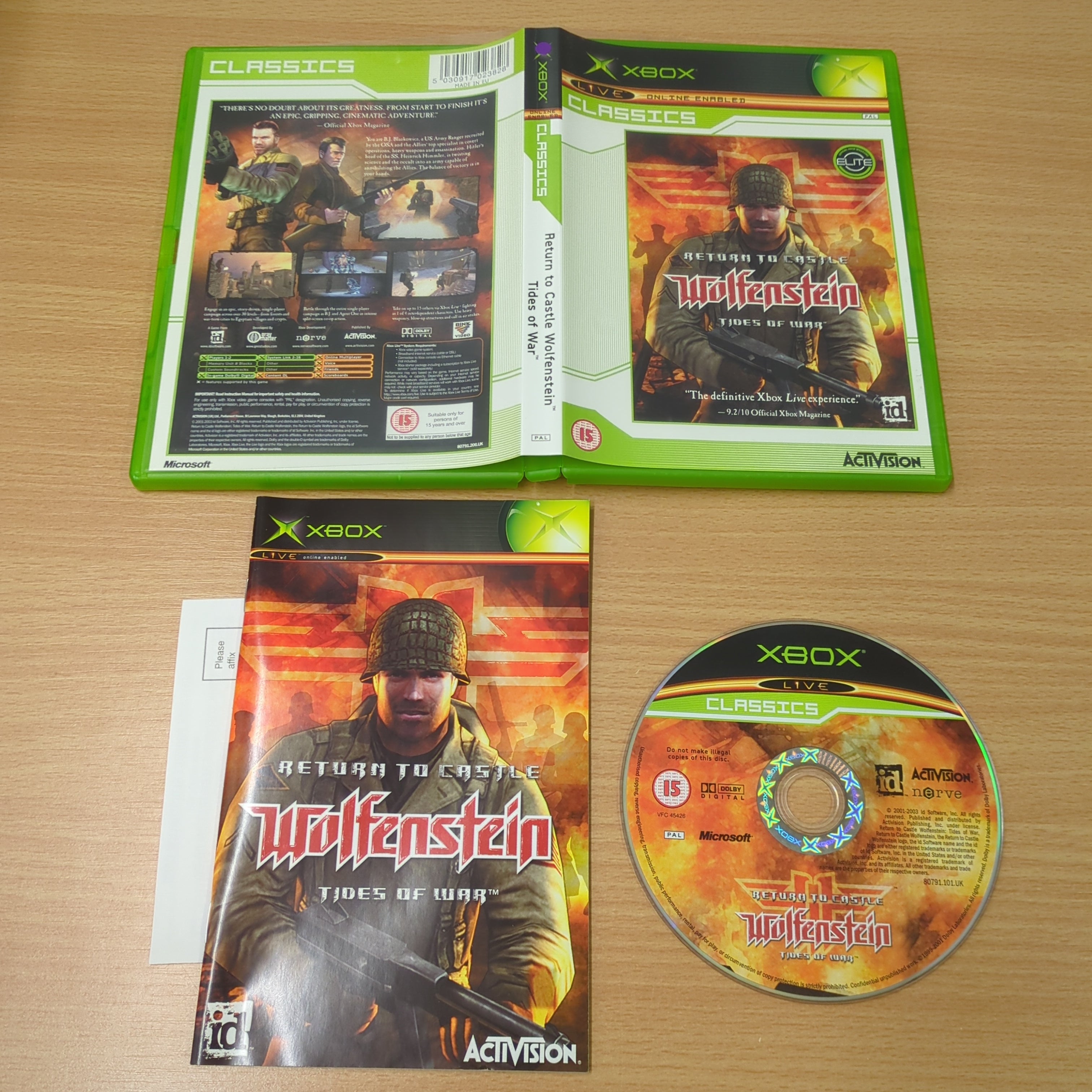 Return to Castle Wolfenstein: Tides of War (Classics) original Xbox game