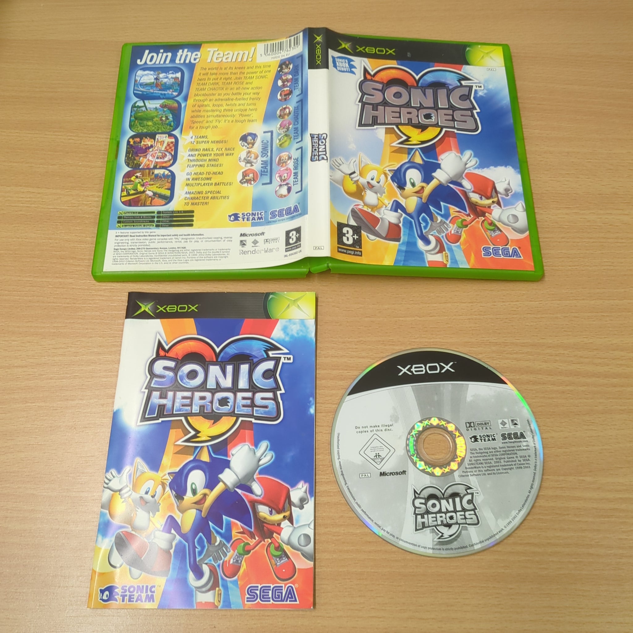 Sonic Heroes original Xbox game