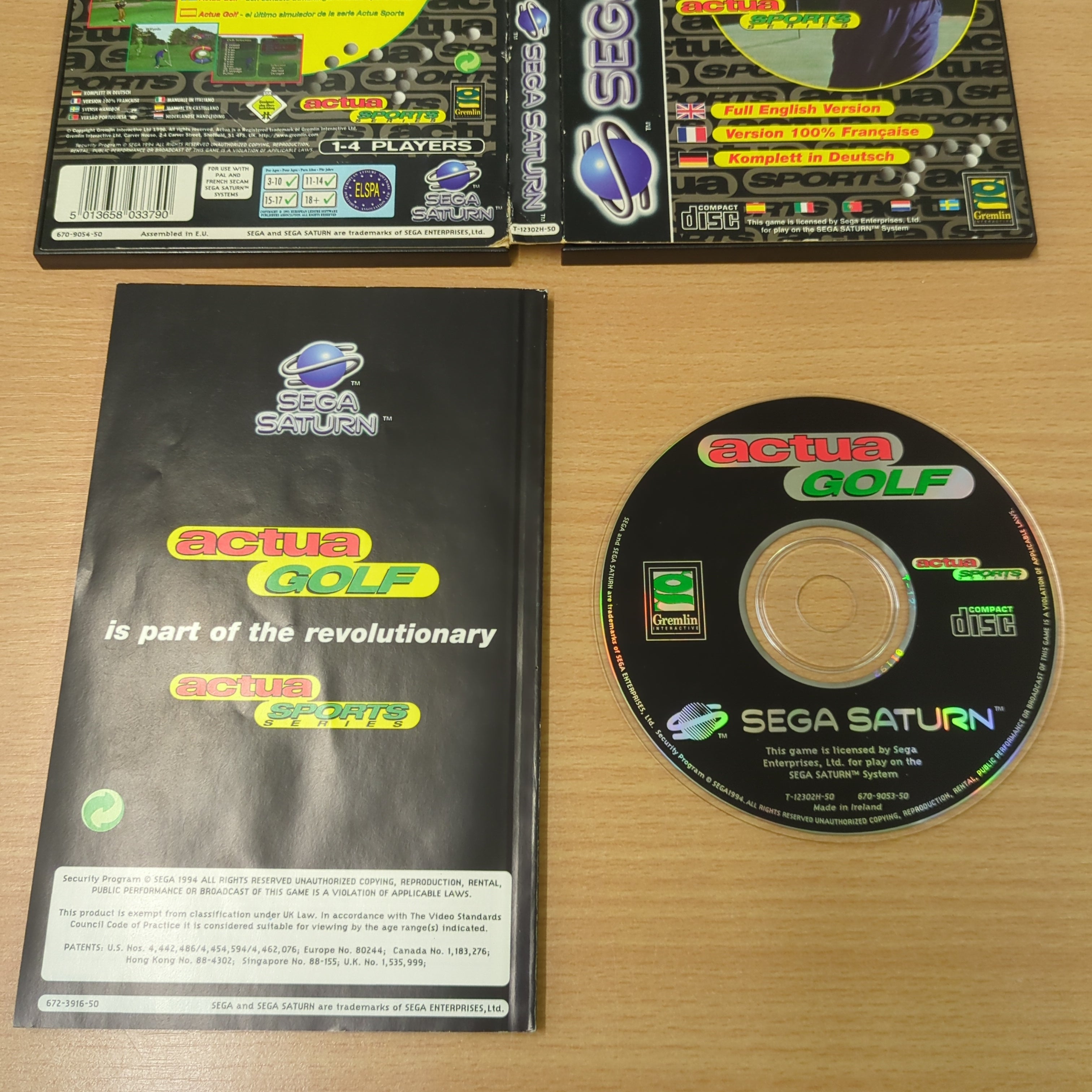 Actua Golf Sega Saturn game