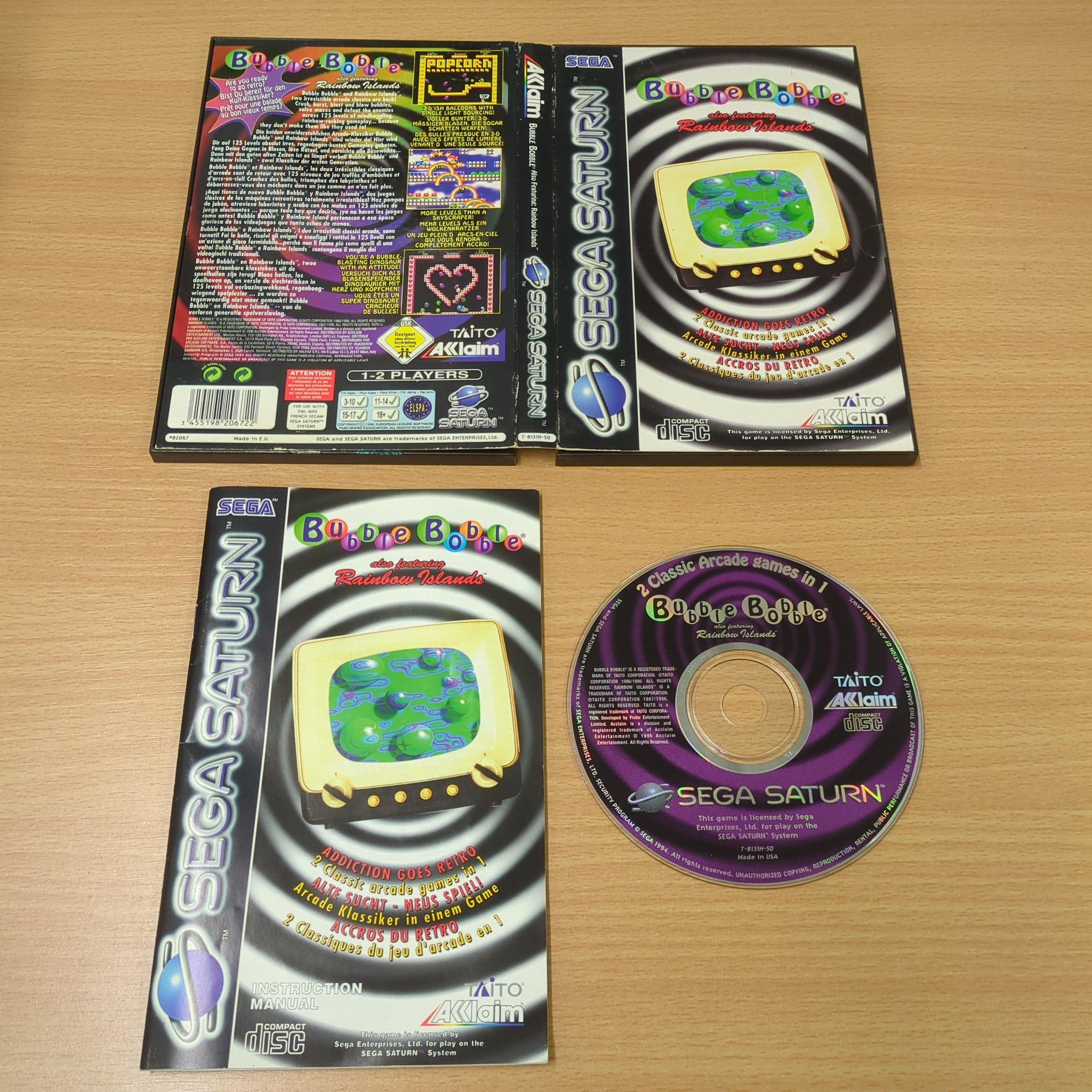 Bubble bobble featuring rainbow island Sega saturn game complete