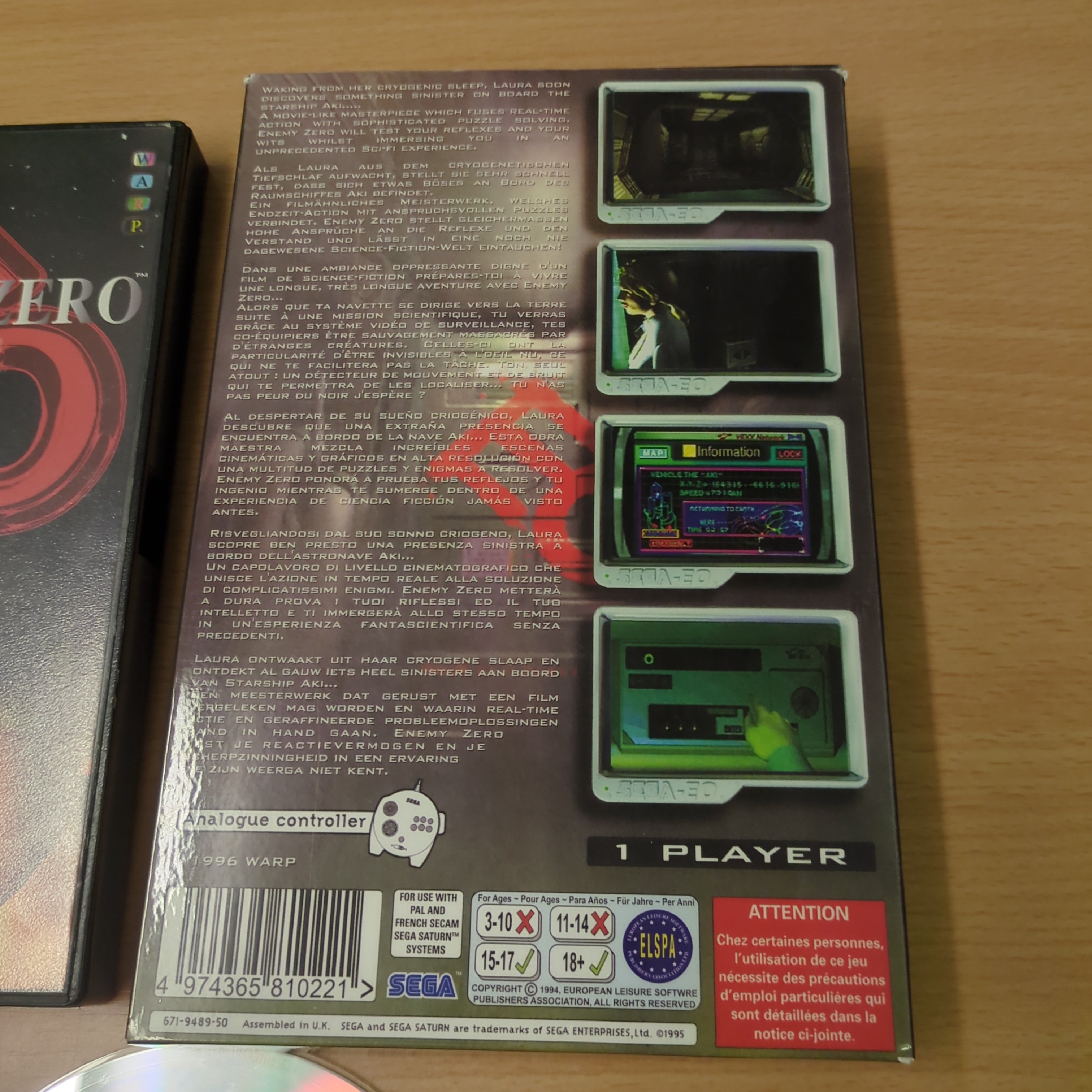Enemy Zero - SEGA Saturn - CIB PAL - bon état Enemy Zero - SEGA Saturn - CIB PAL - bon état