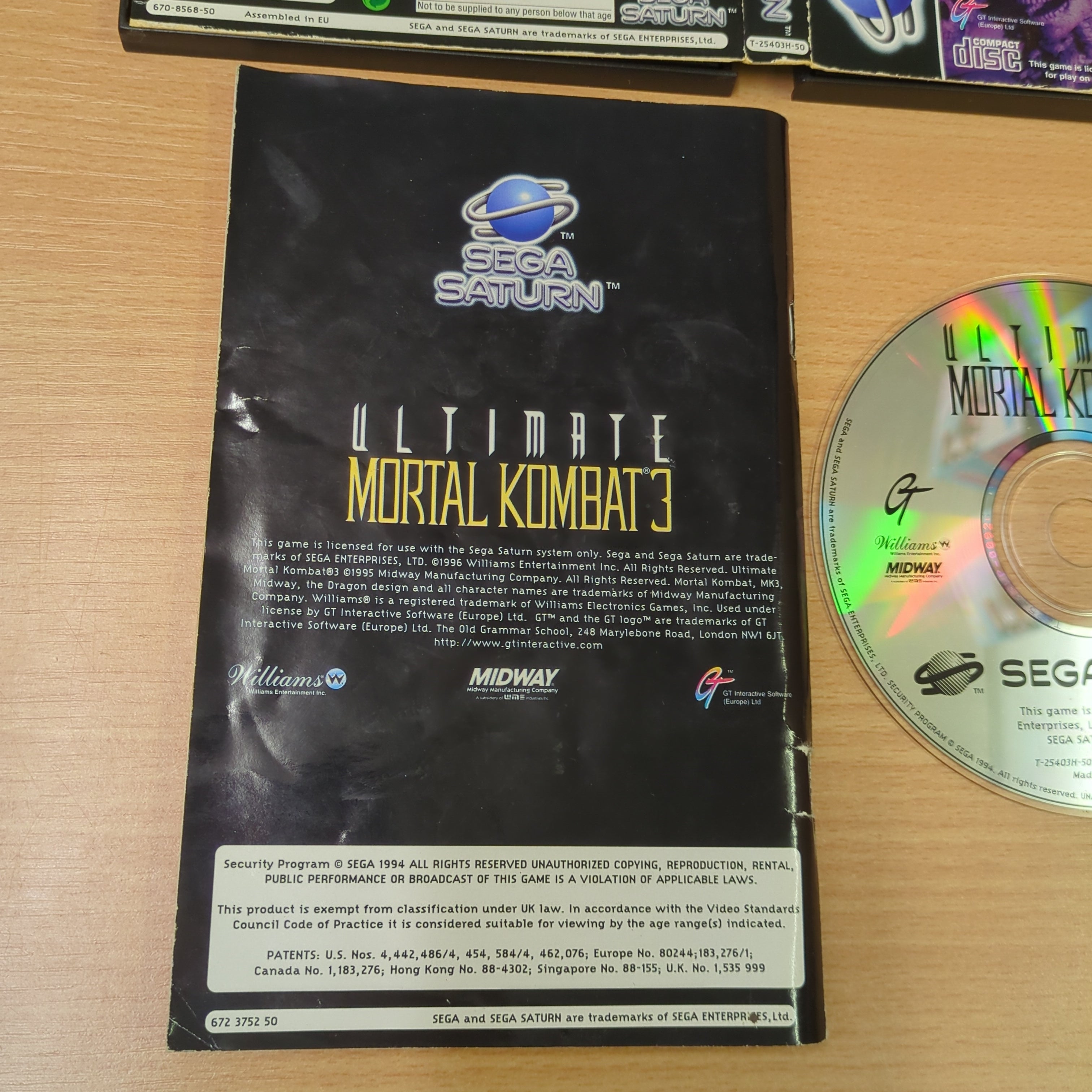 Ultimate Mortal Kombat 3 Sega Saturn game