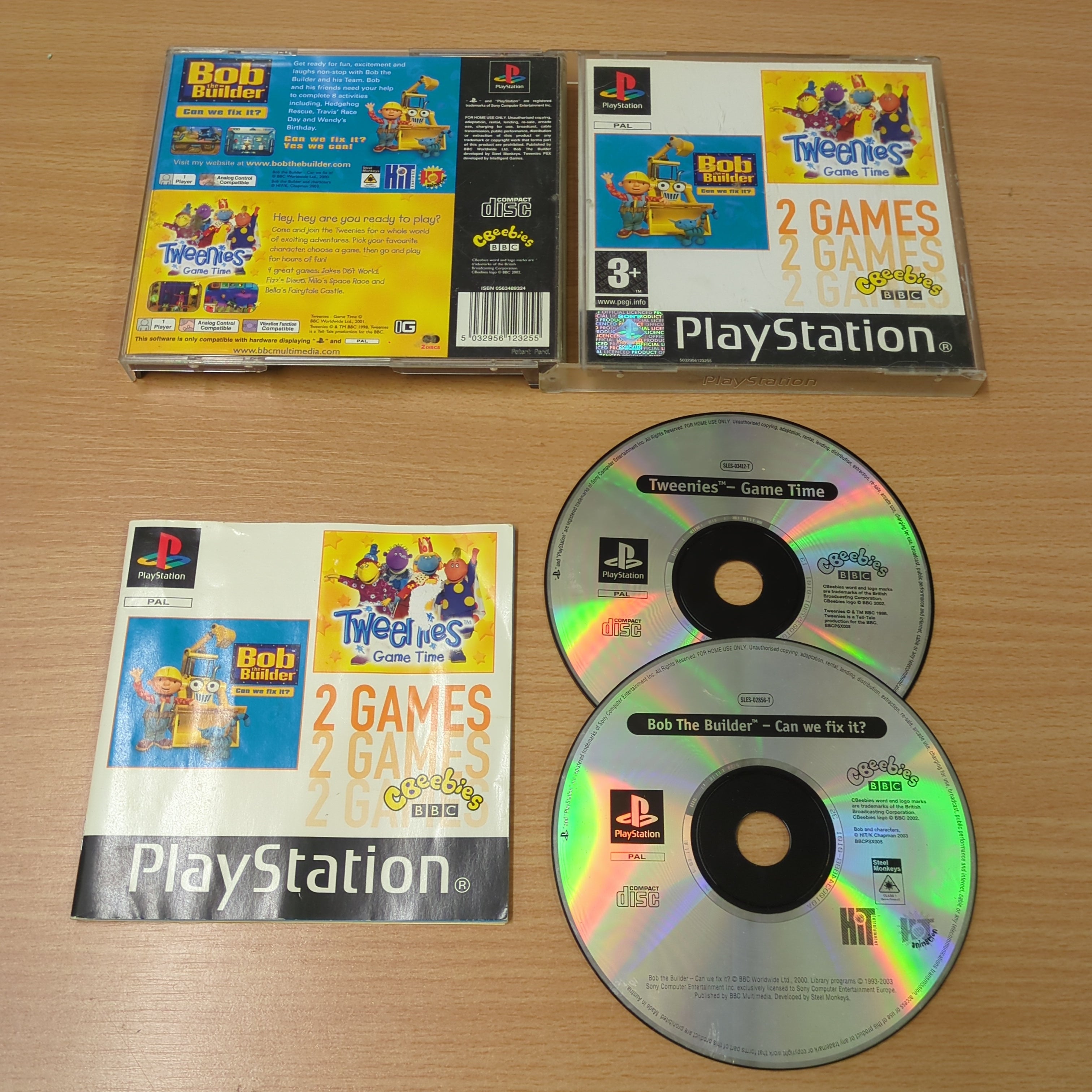 Bob the Builder: Can We Fix It? + Tweenies: Game Time (2 Games Double Pack) Sony PS1 game