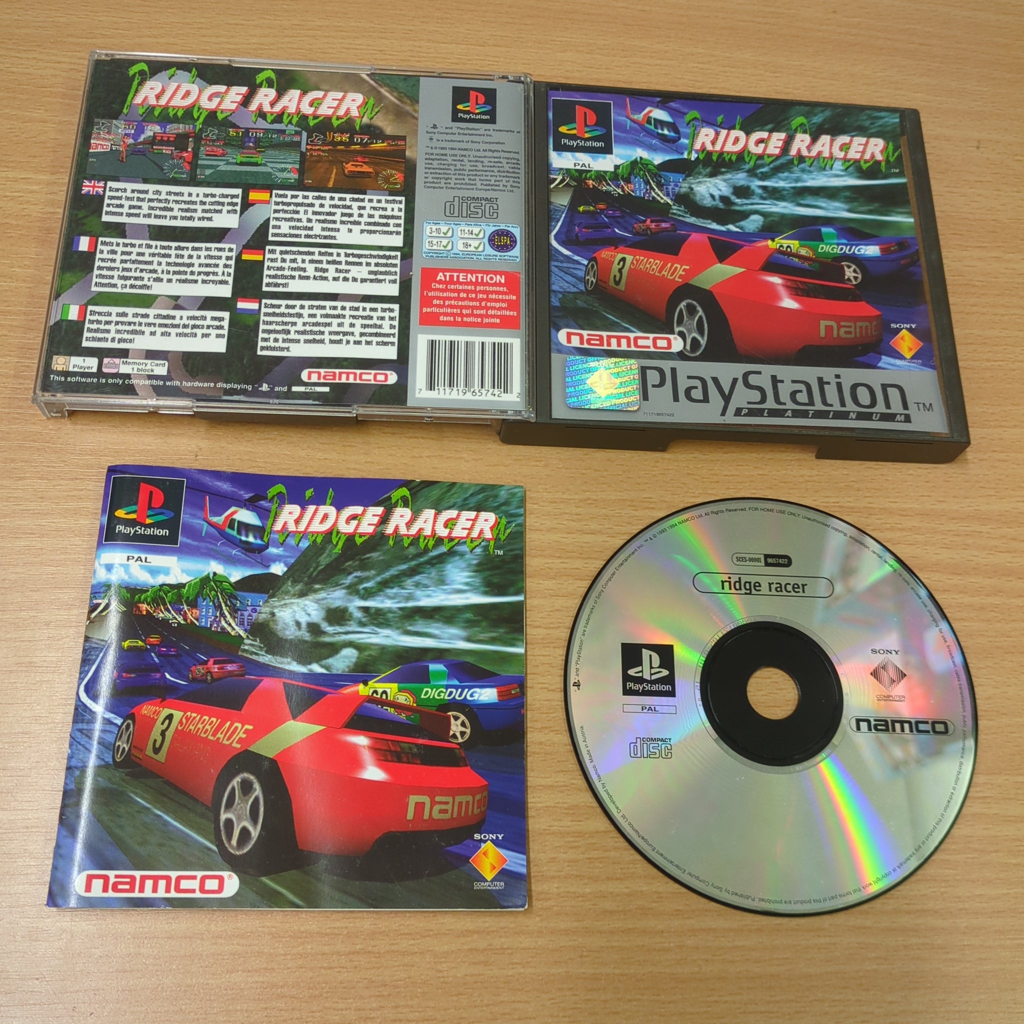 Ridge Racer Ps1 Ridge Racer Platinum Sony PS1 game – retro game store uk - 8BitBeyond.com
