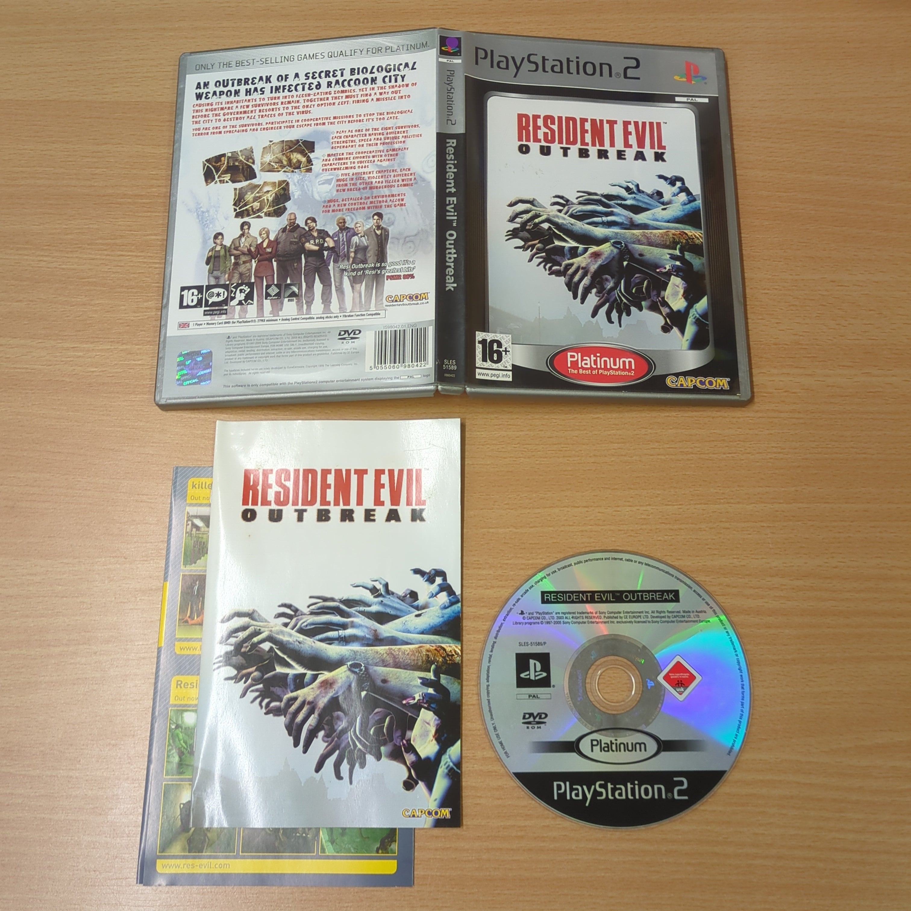 Resident Evil Outbreak Platinum Sony PS2 game