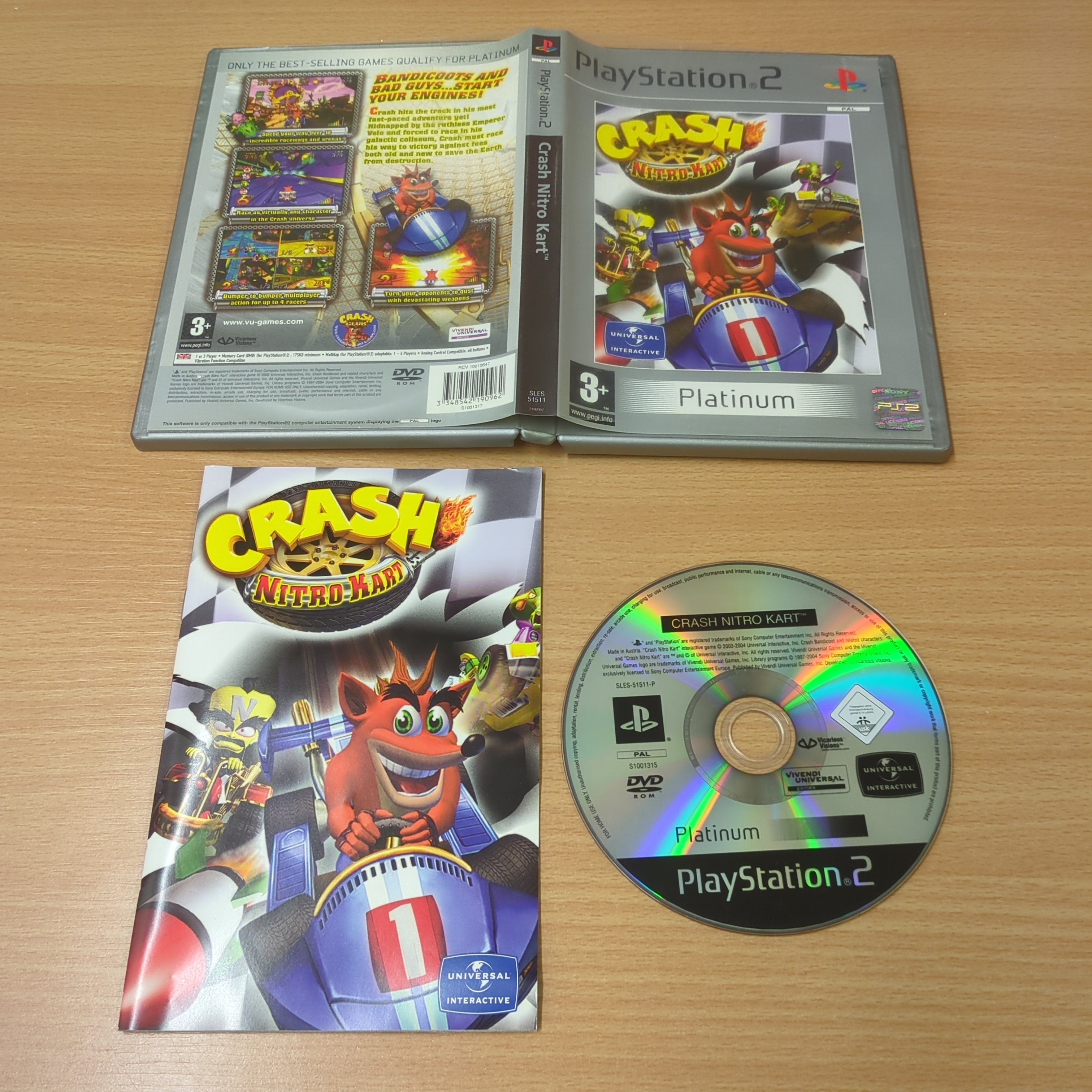 Crash Nitro Kart Platinum Sony PS2 game