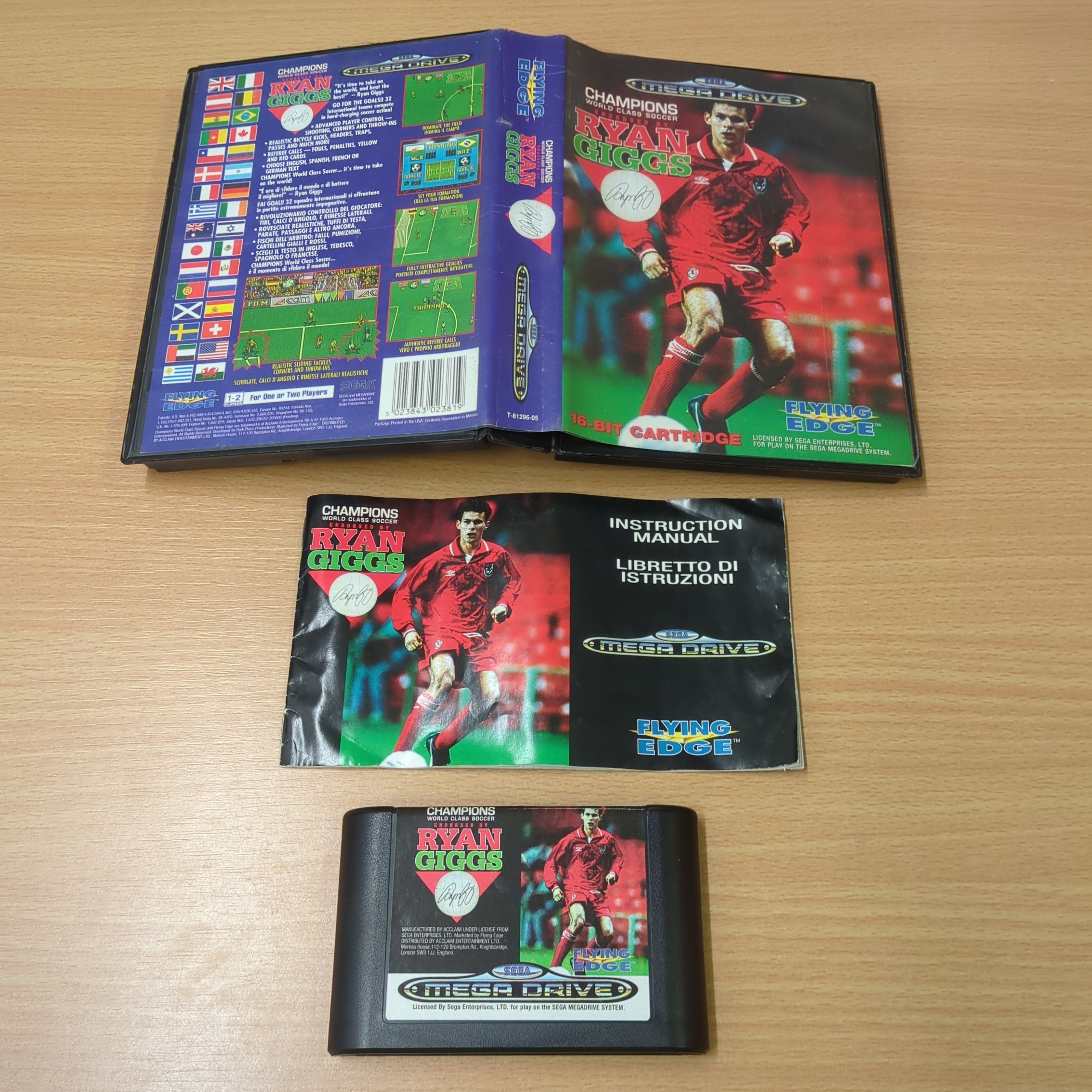 Champions World Class Soccer Endorsed by Ryan Giggs Sega Mega Drive game