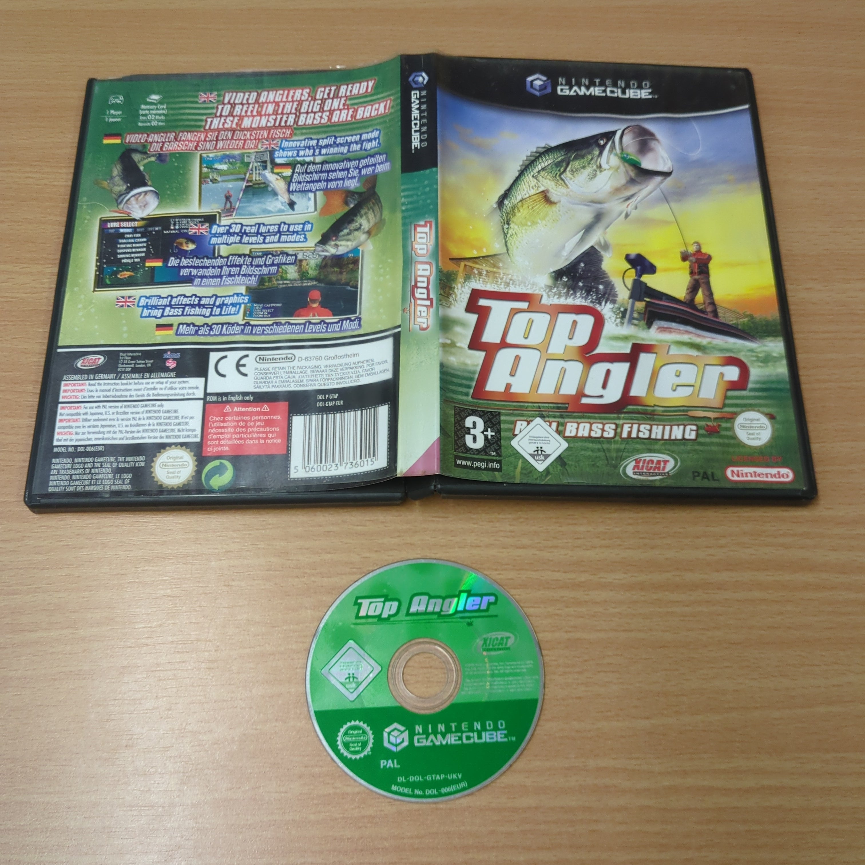 Top Angler Nintendo GameCube game missing manual