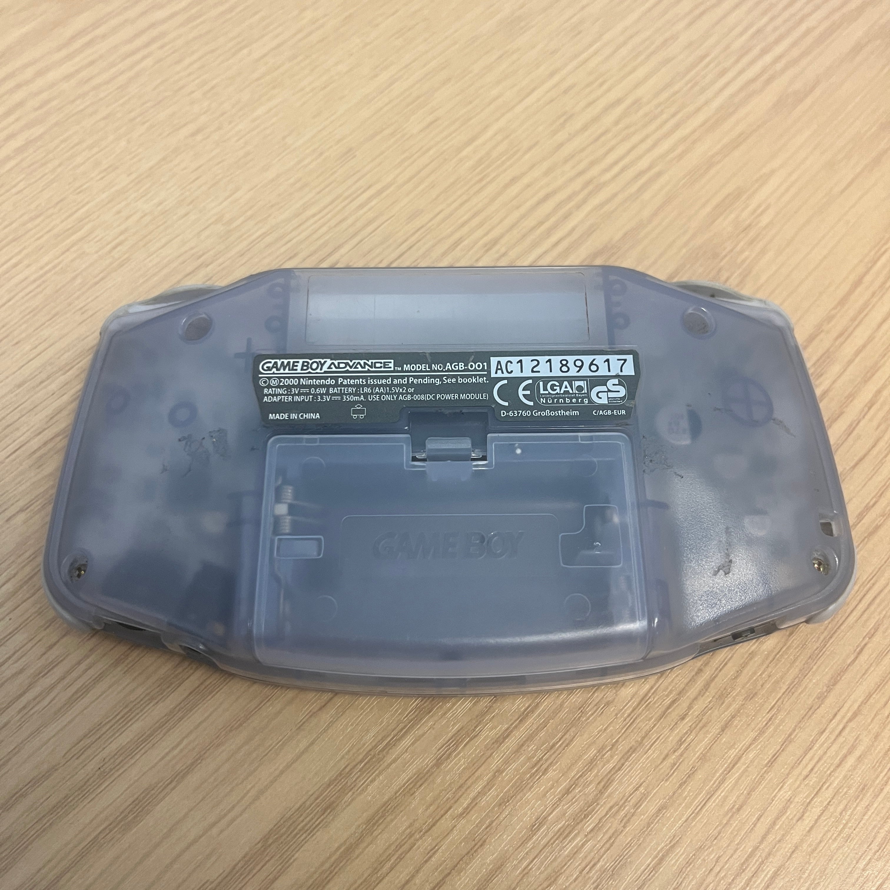 Nintendo Game Boy Advance GBA Console Transparent handheld