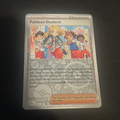 Paldean Fates: Paldean Student [Reverse Holo] #85