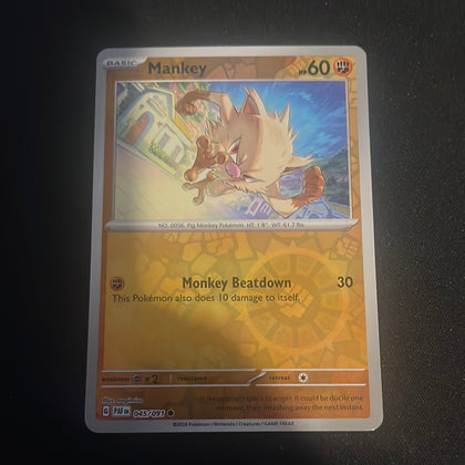 Paldean Fates: Mankey [Reverse Holo] #45